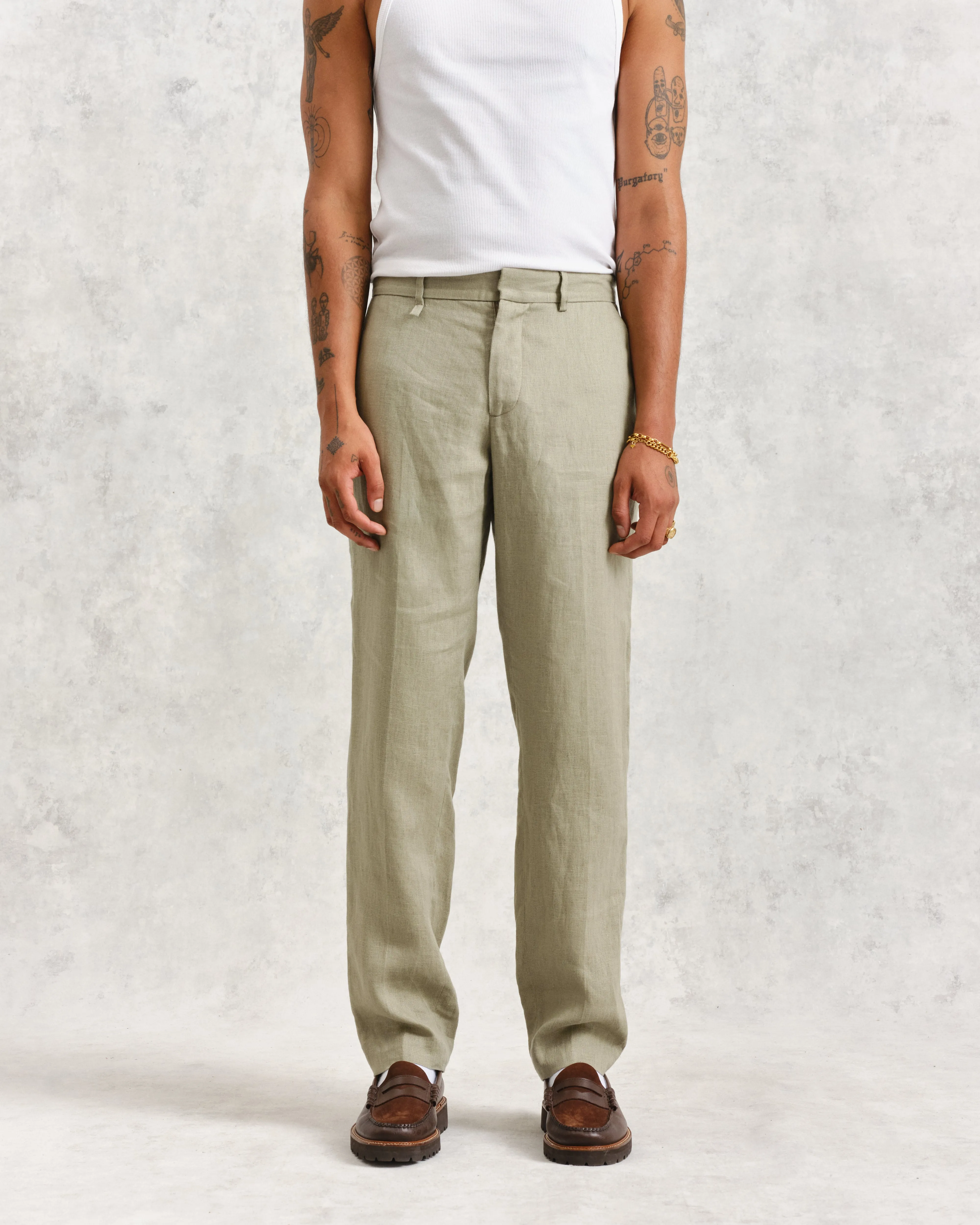 Alp Trousers Pale Green Linen sold by Wax London product image thumbnail 2