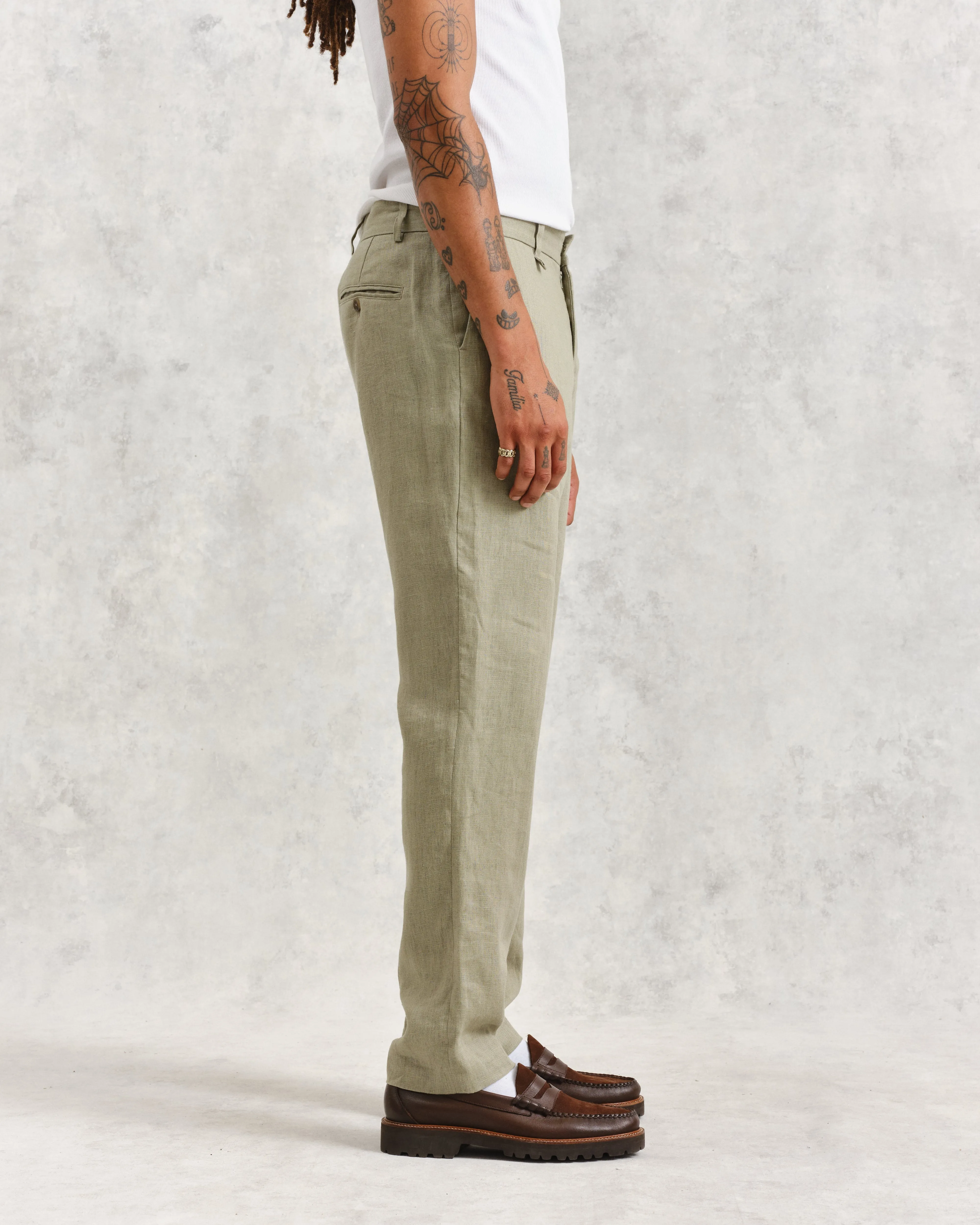 Alp Trousers Pale Green Linen sold by Wax London product image thumbnail 5