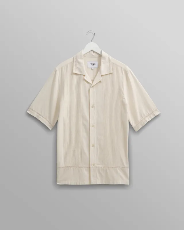 Newton Shirt Cream Pintuck made by Wax London