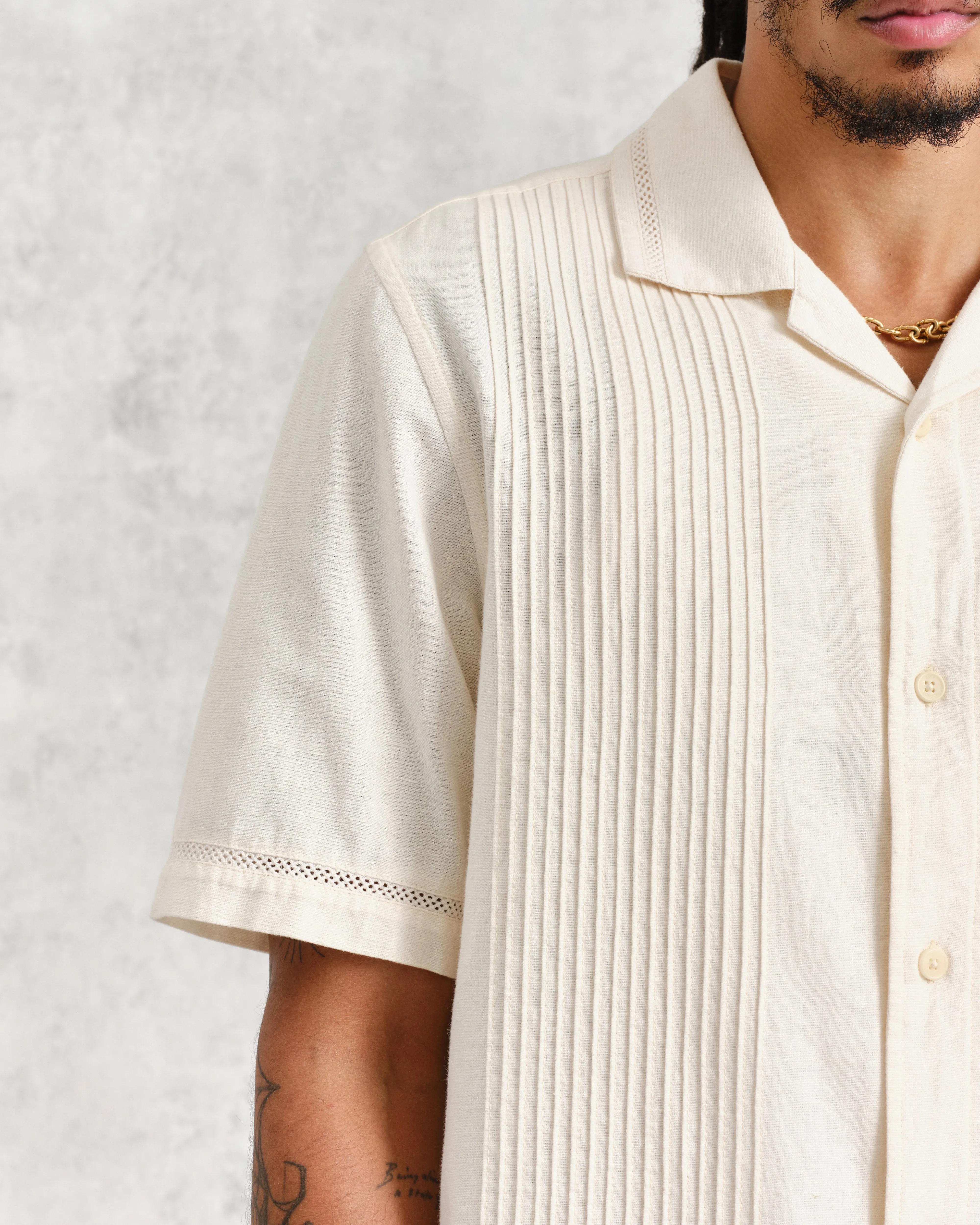 Newton Shirt Cream Pintuck sold by Wax London product image thumbnail 3