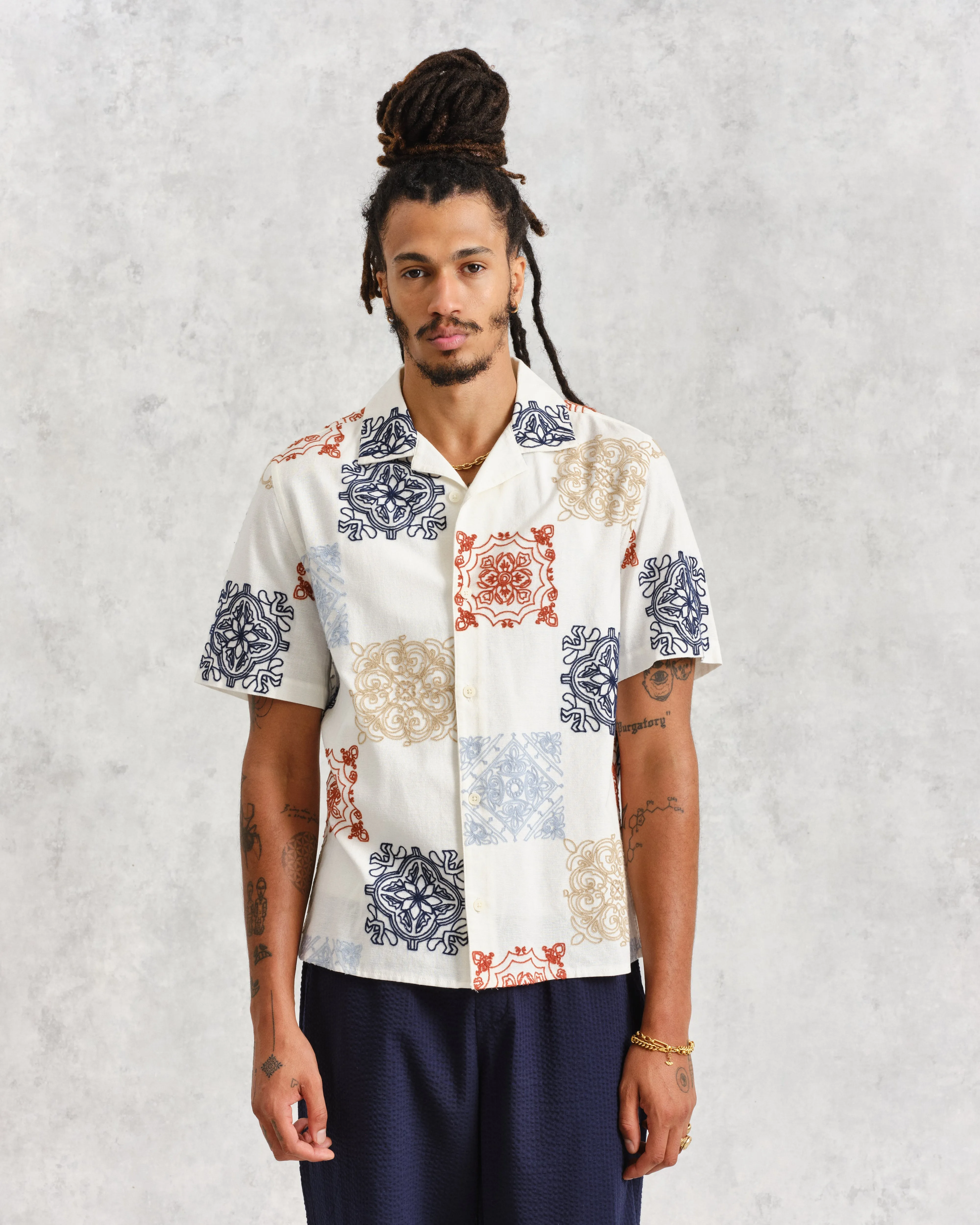Didcot Shirt Multi Ornate Squares sold by Wax London product image thumbnail 2