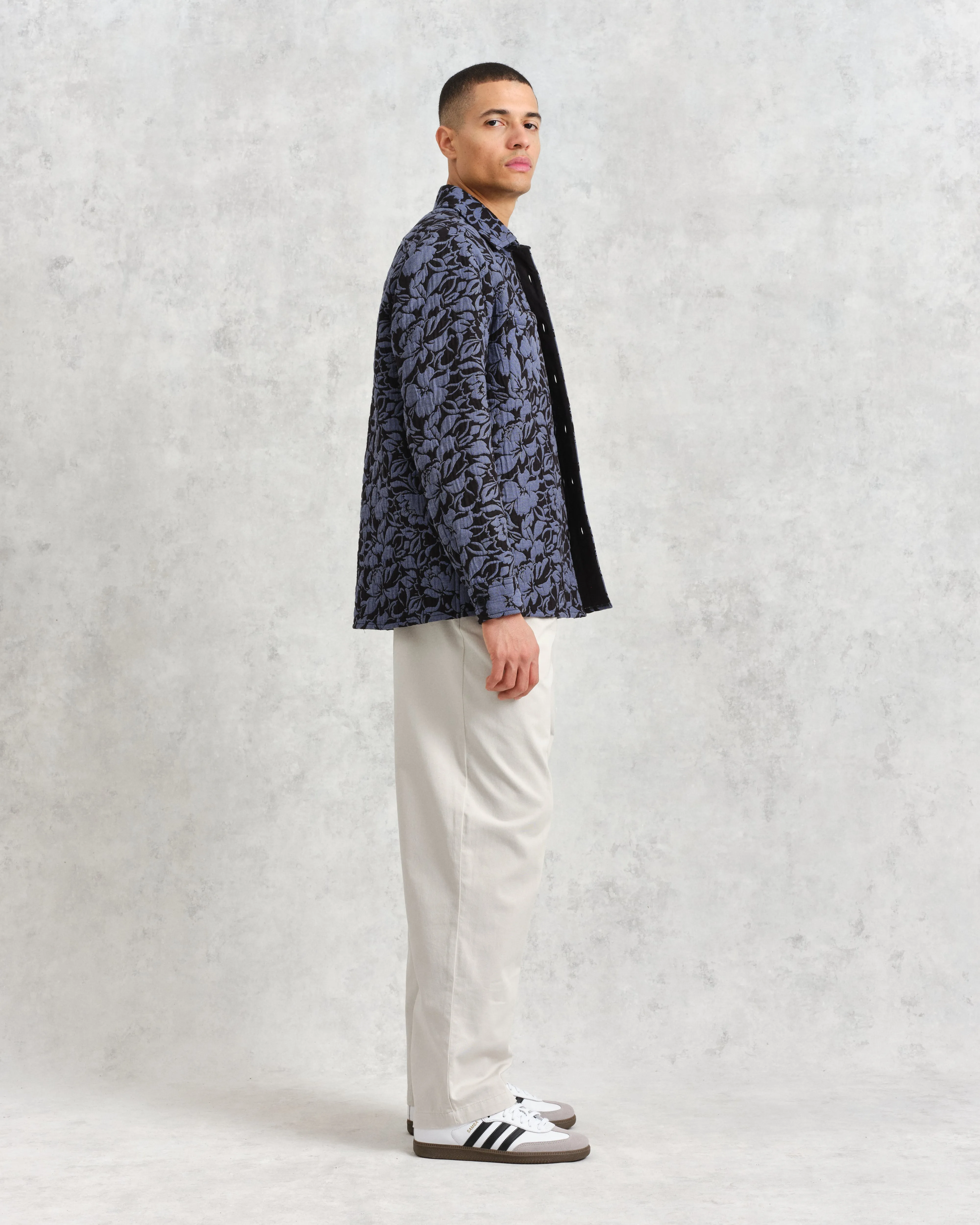Otto Overshirt Black/Blue Floral Quilt sold by Wax London product image thumbnail 4
