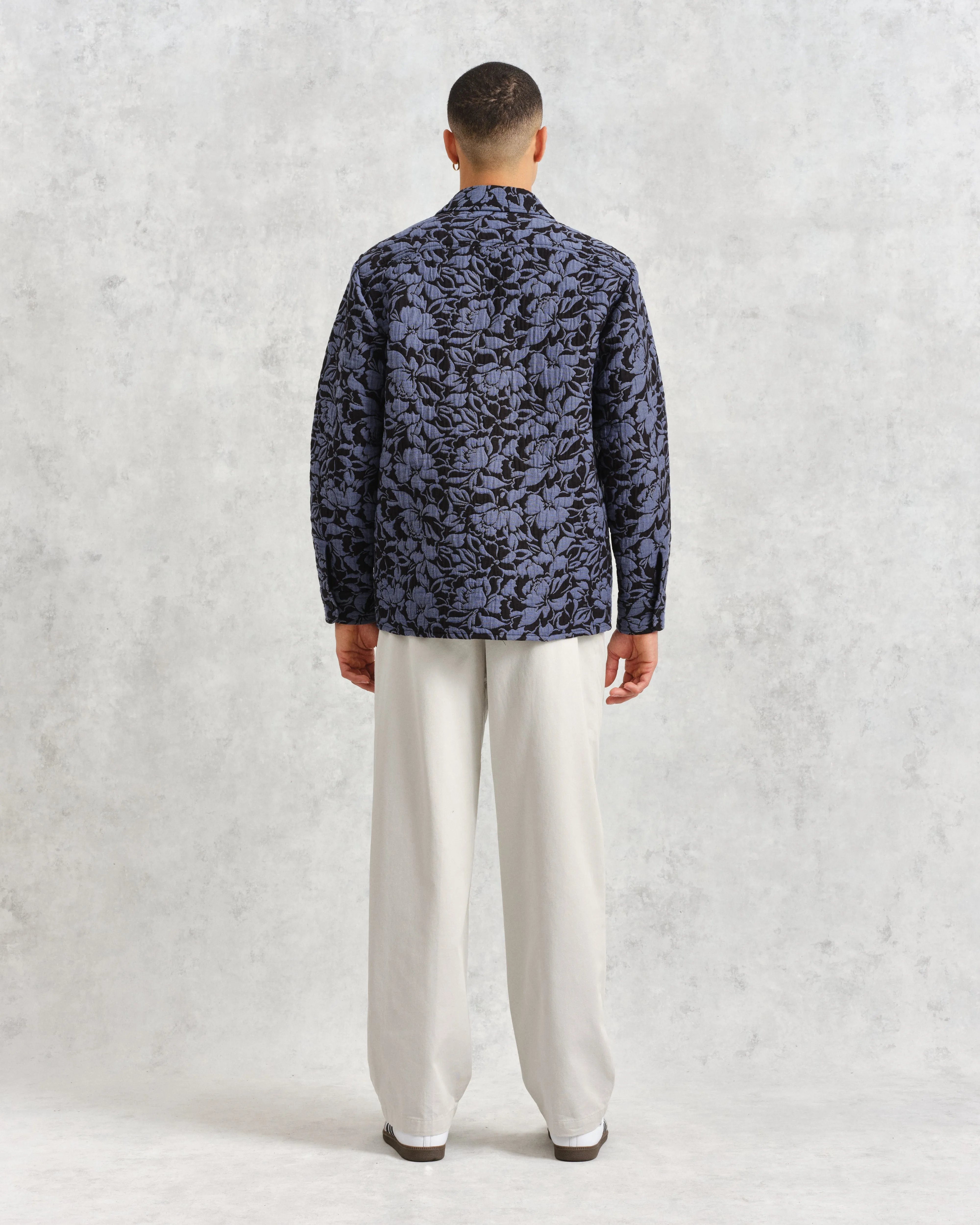 Otto Overshirt Black/Blue Floral Quilt sold by Wax London product image thumbnail 5