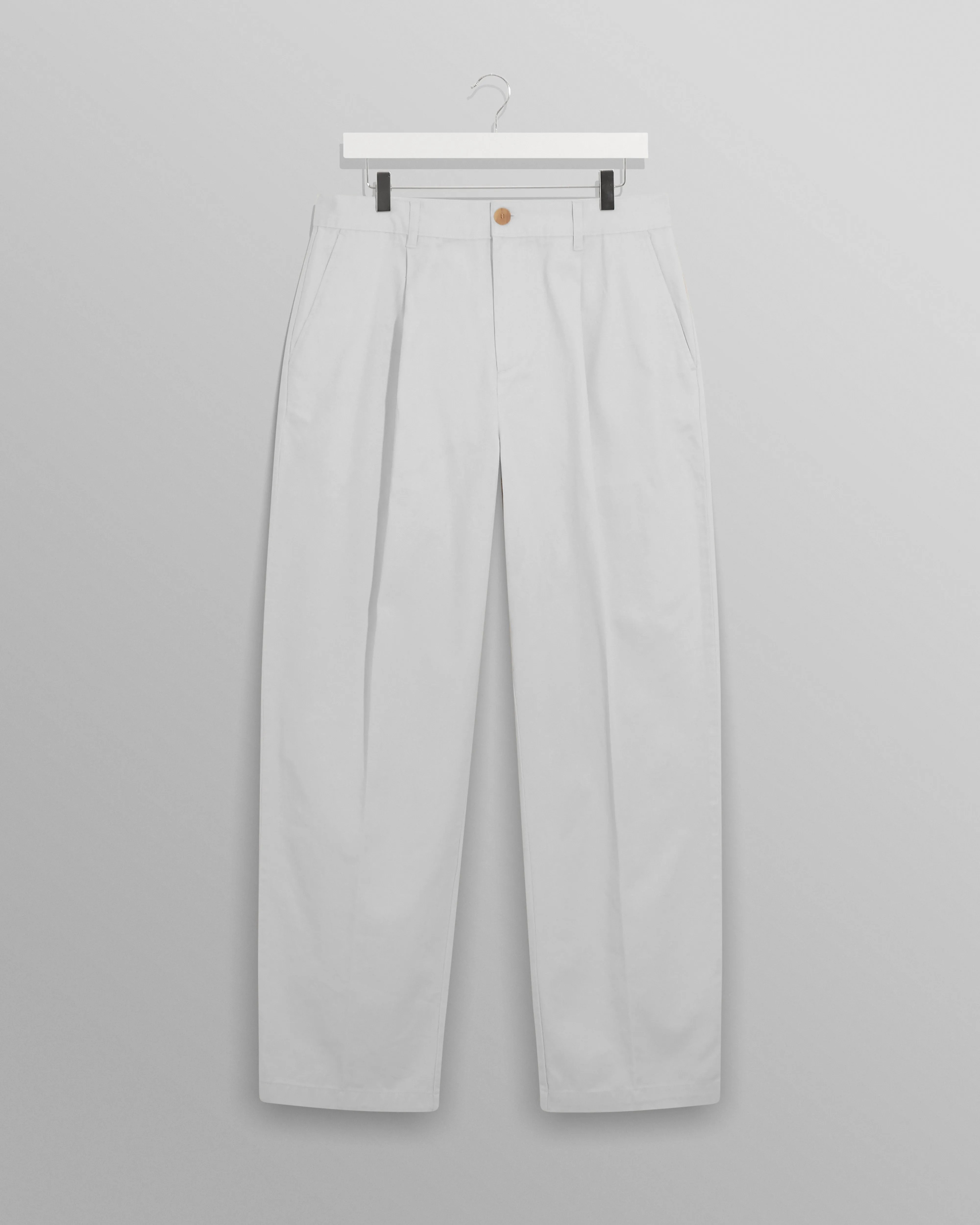 Milo Trousers Off White Cotton Twill sold by Wax London