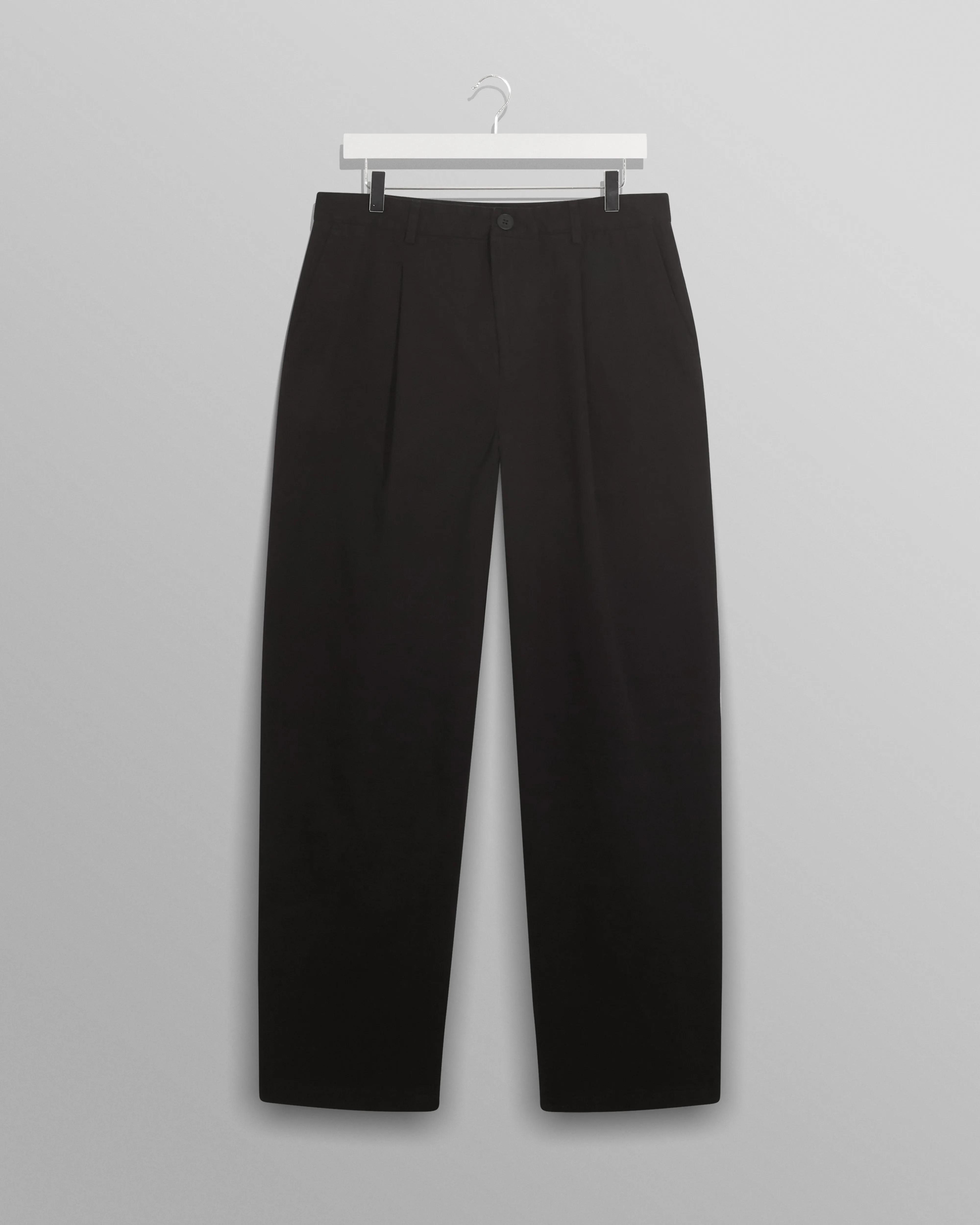 Milo Trousers Black Cotton Twill sold by Wax London
