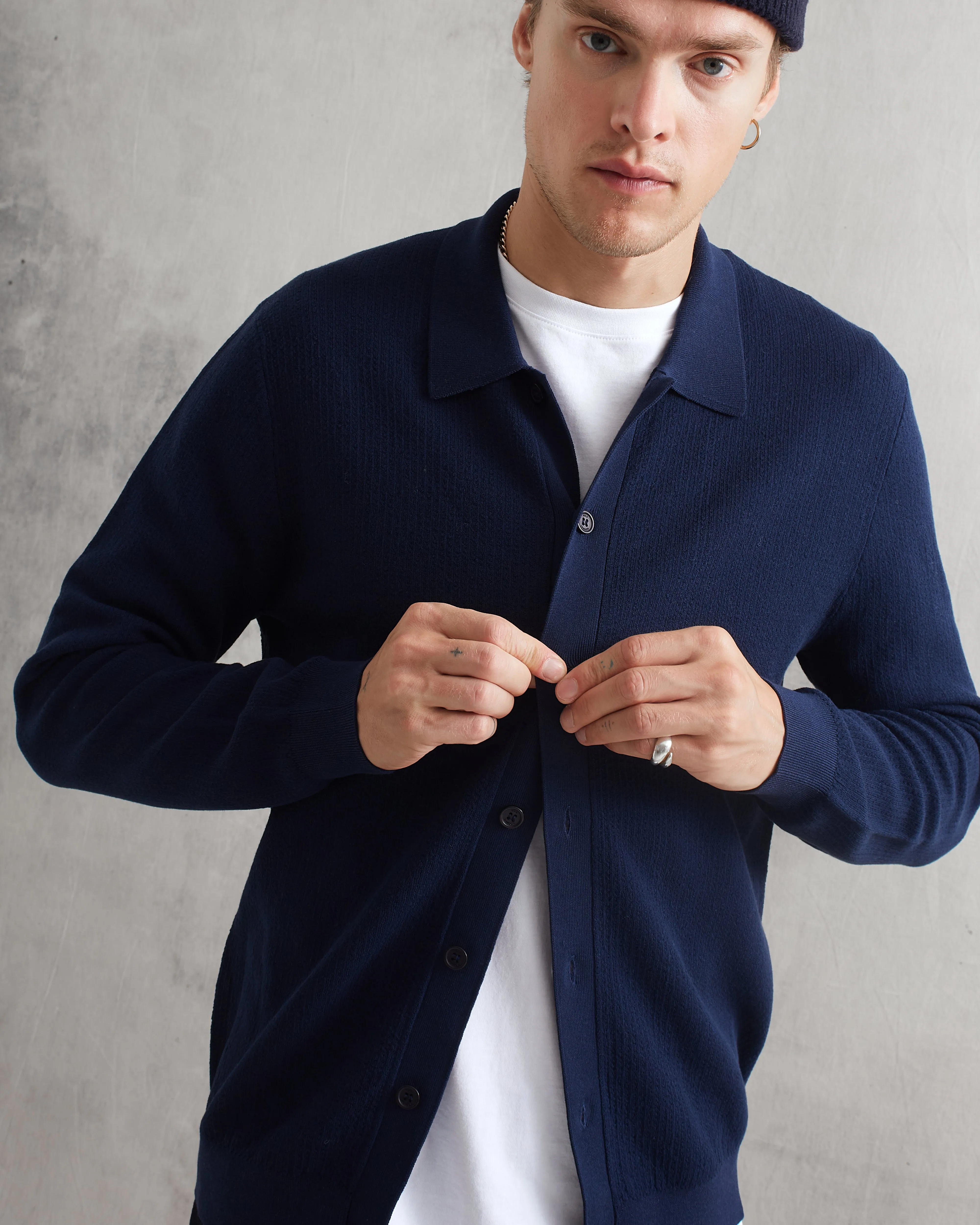 Tristan Shirt Navy sold by Wax London product image thumbnail 3