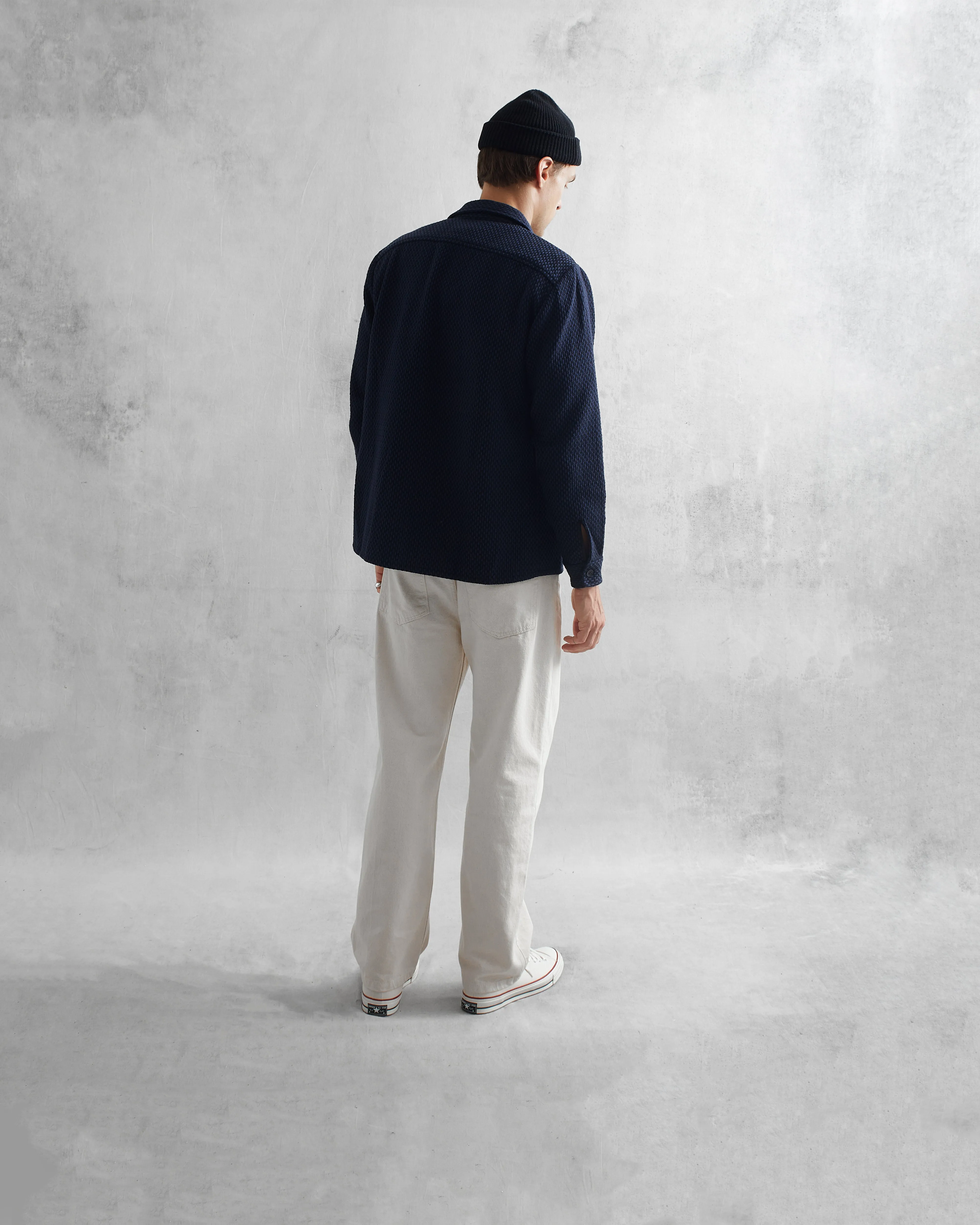 Whiting Overshirt Black/Navy Stepney sold by Wax London product image thumbnail 5