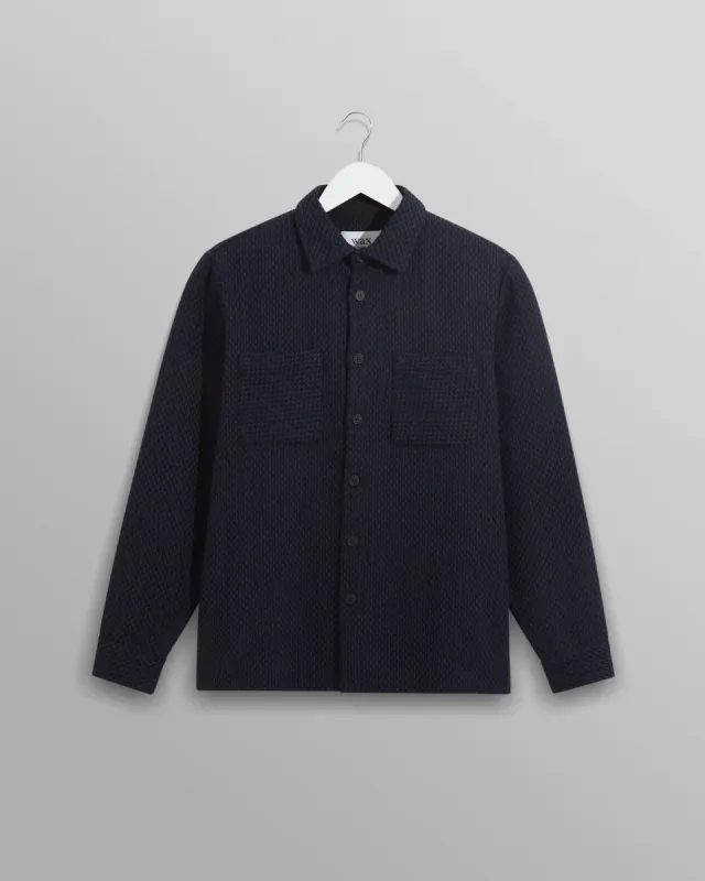 Whiting Overshirt Black/Navy Stepney sold by Wax London