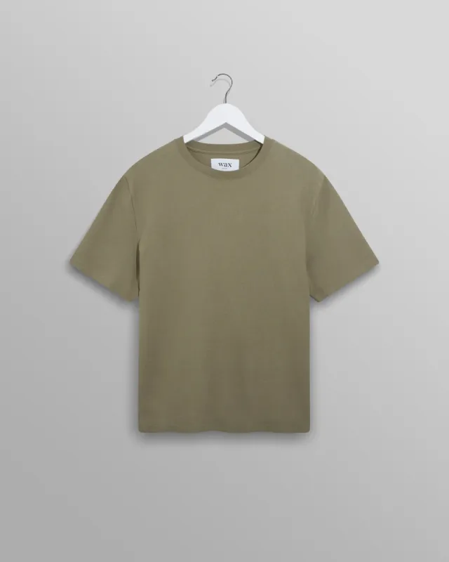 Dean - Green Textured Organic Cotton T-Shirt sold by Wax London