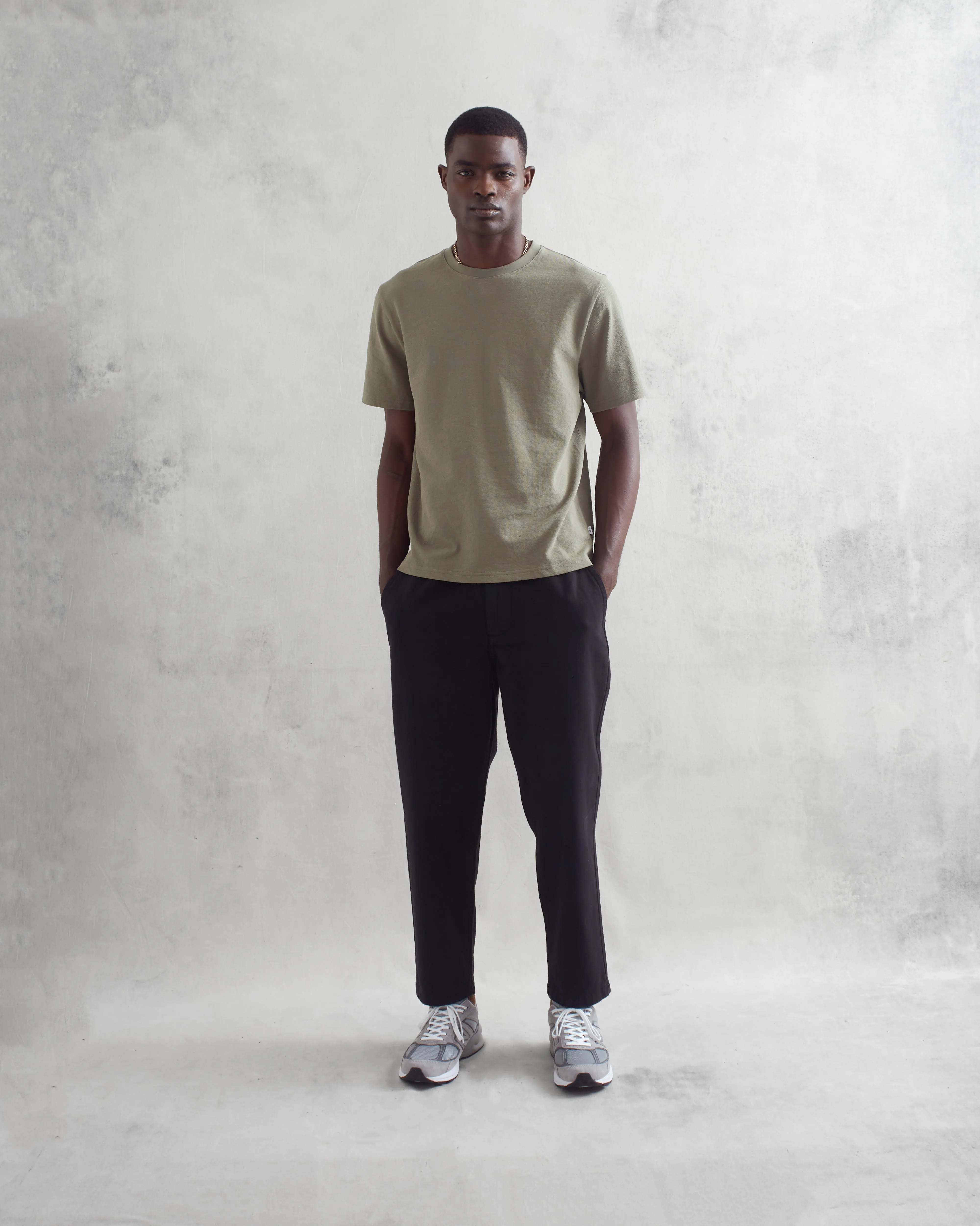 Dean - Green Textured Organic Cotton T-Shirt sold by Wax London product image thumbnail 3