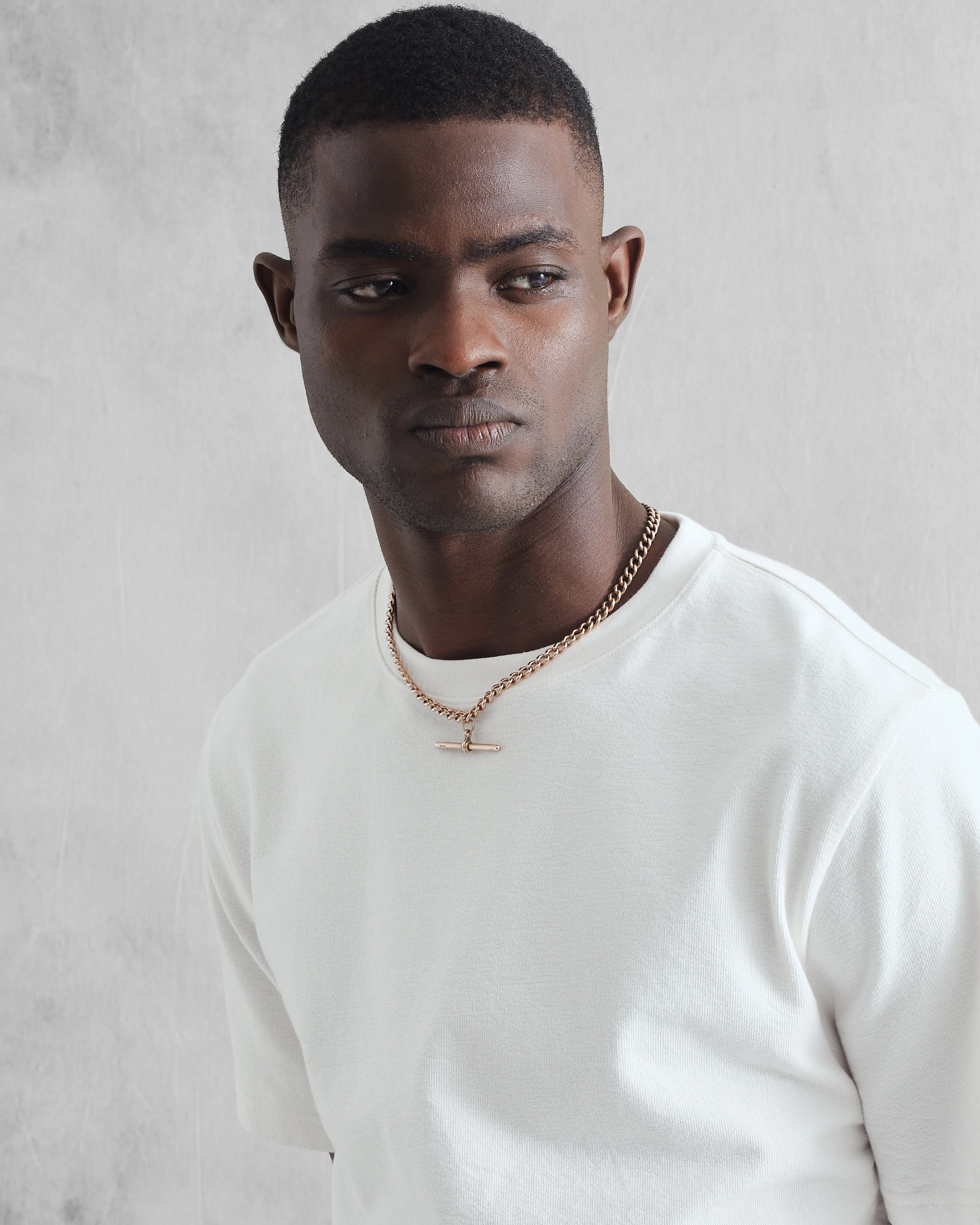 Dean - White Textured Organic Cotton T-Shirt sold by Wax London product image thumbnail 3
