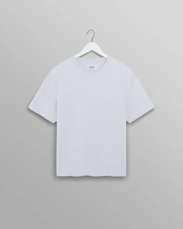Dean - White Textured Organic Cotton T-Shirt sold by Wax London