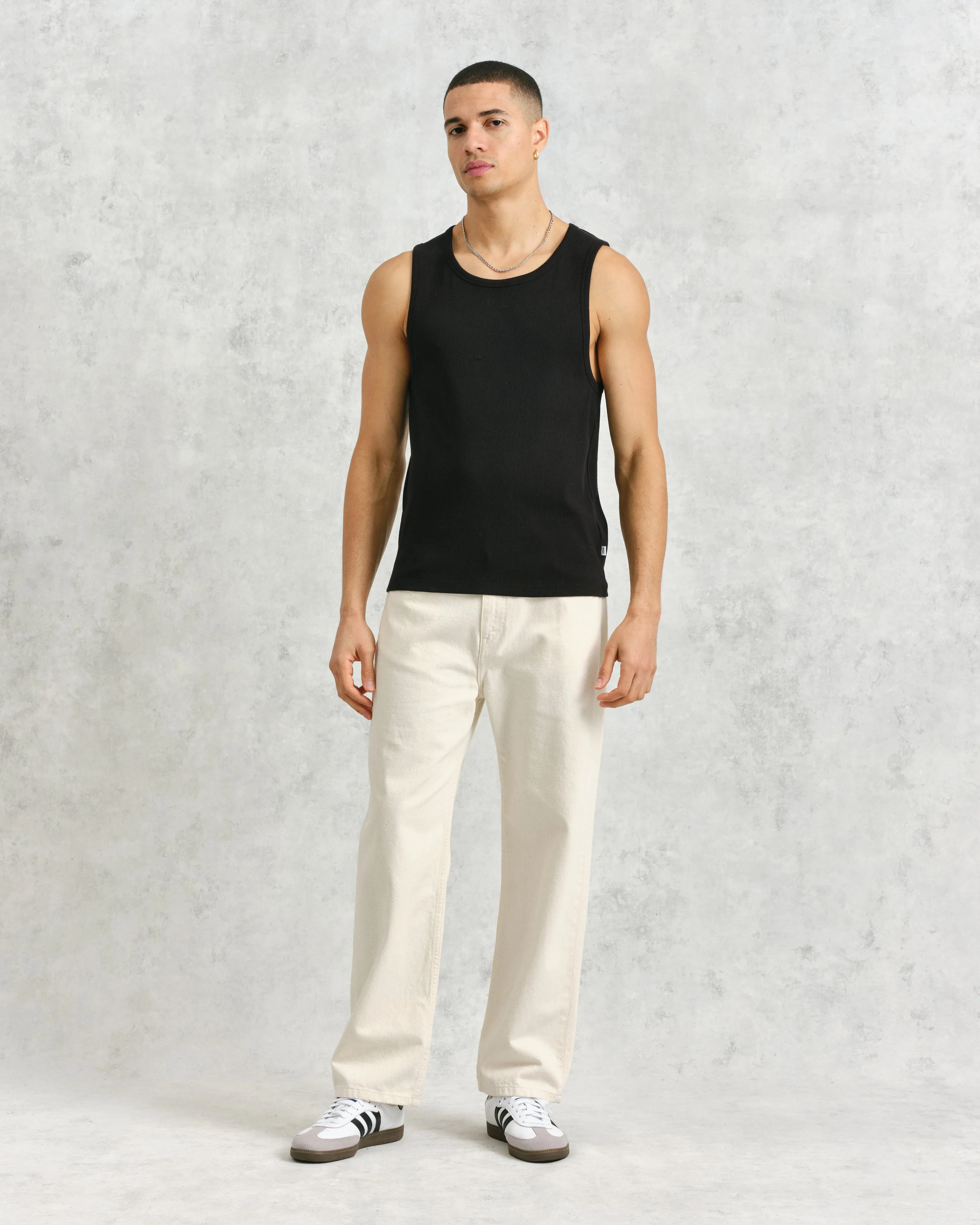 Montague - Black Ribbed Organic Cotton Vest sold by Wax London product image thumbnail 4