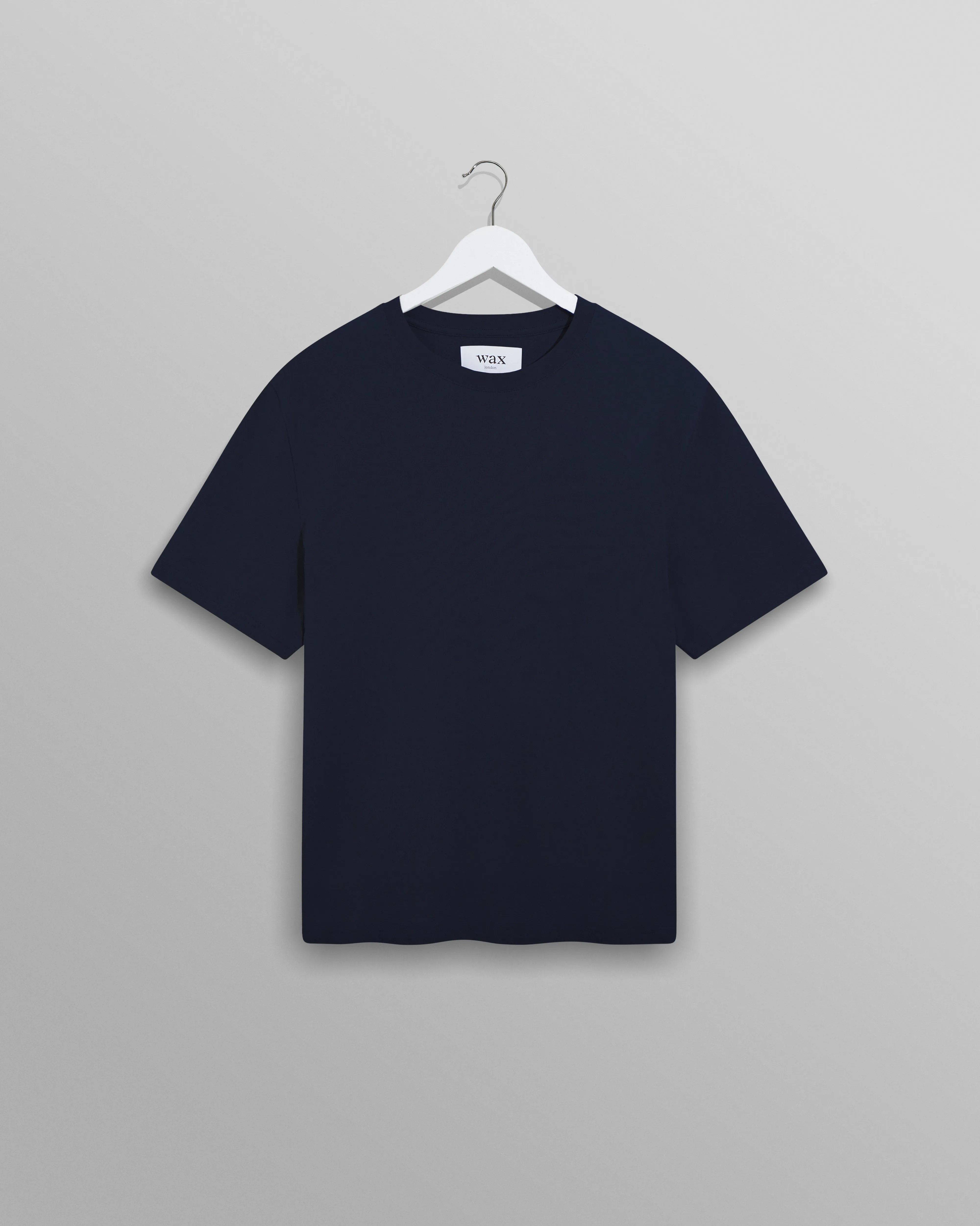 Dean - Navy Textured Organic Cotton T-Shirt sold by Wax London
