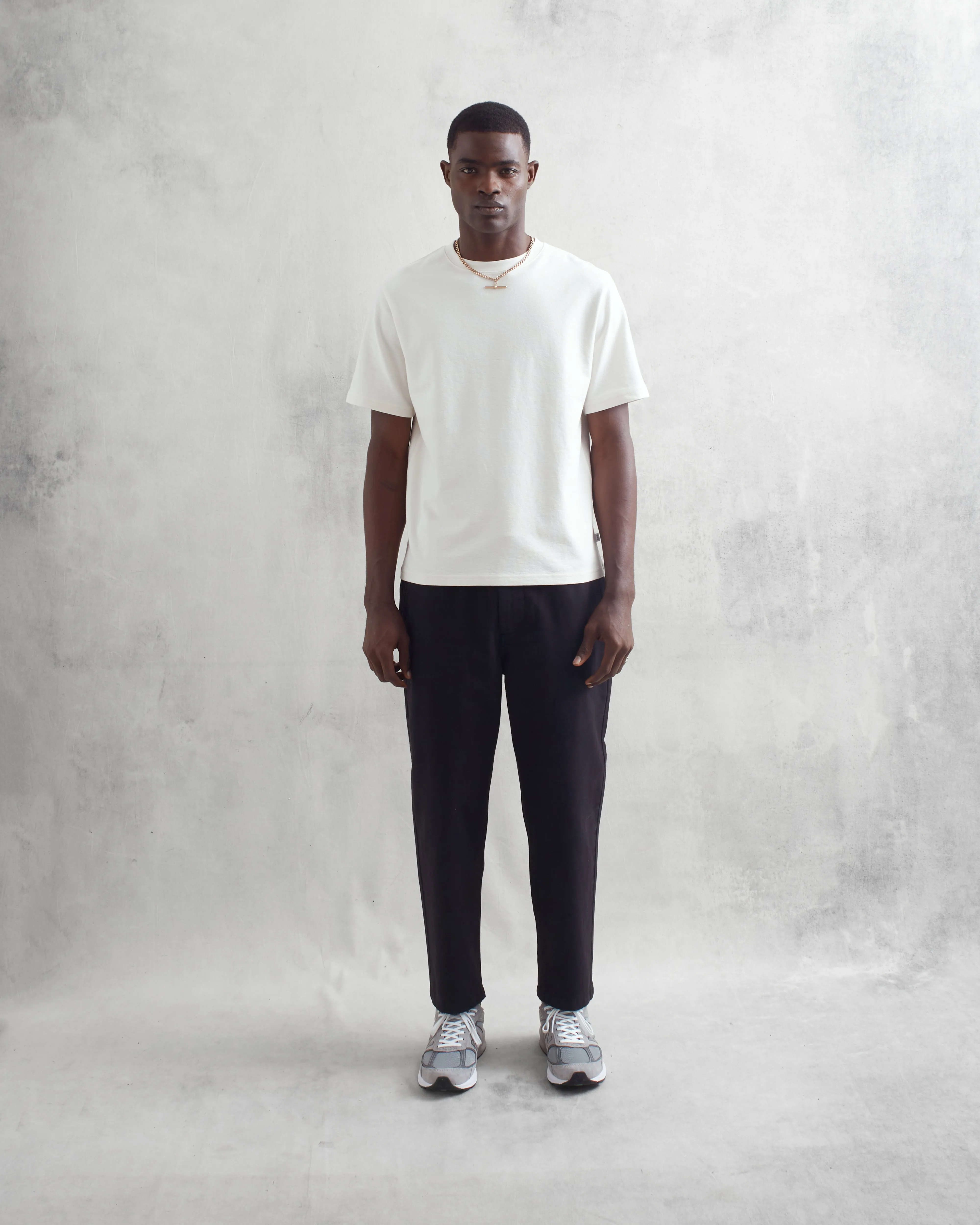 Dean - Ecru Textured Organic Cotton T-Shirt sold by Wax London product image thumbnail 4