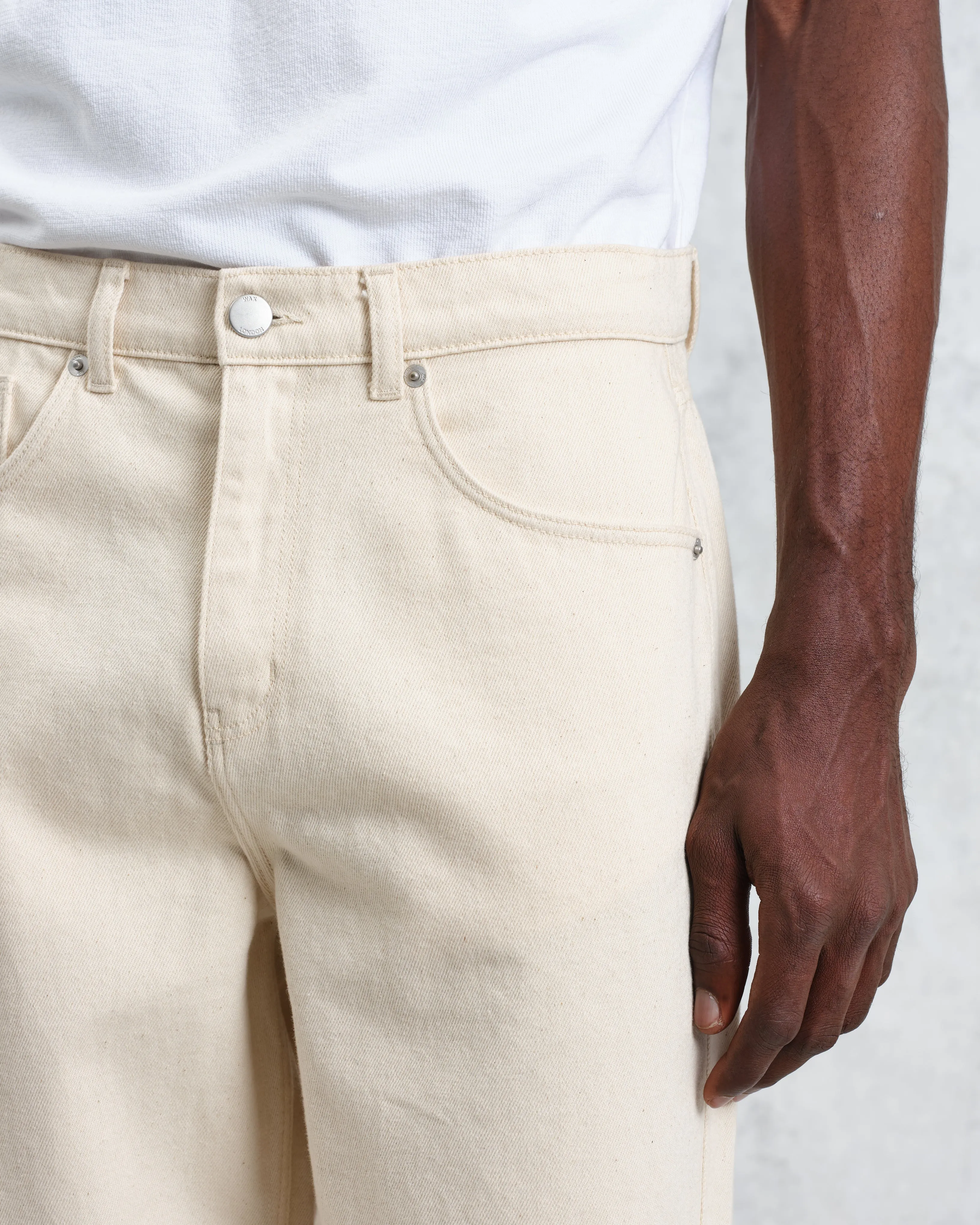 Felix - Ecru Loose Fit Denim Jeans sold by Wax London product image thumbnail 3