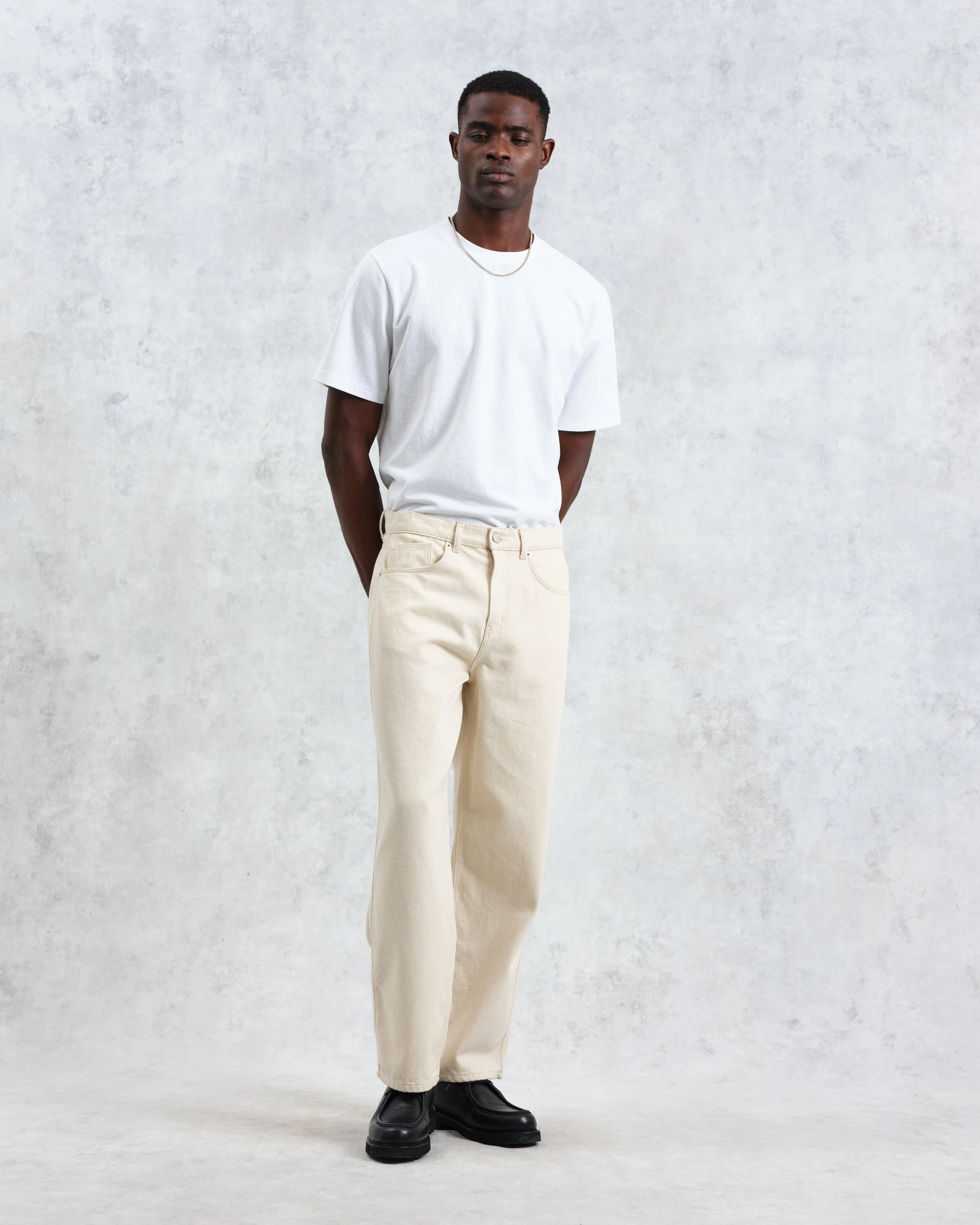 Felix - Ecru Loose Fit Denim Jeans sold by Wax London product image thumbnail 4