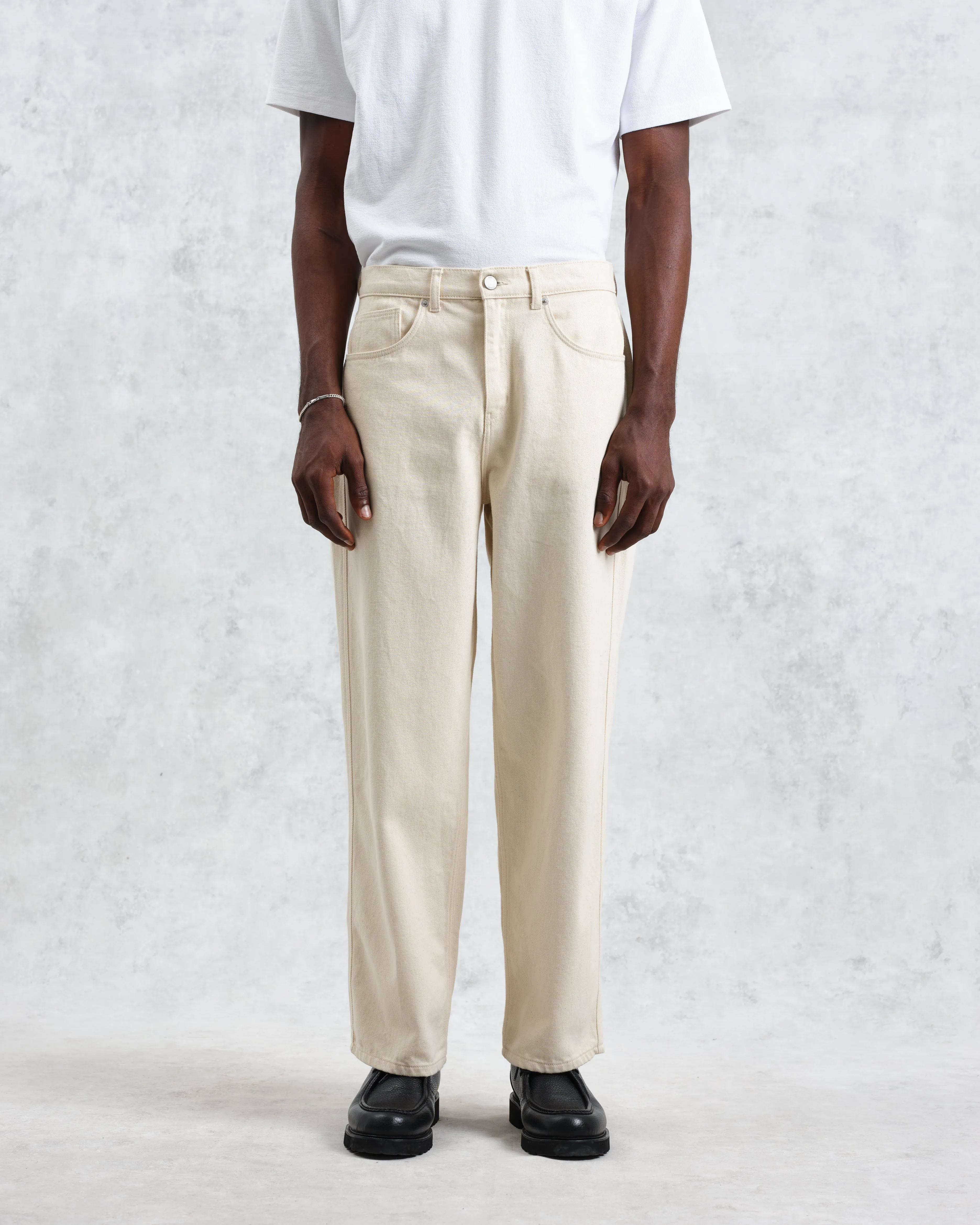 Felix - Ecru Loose Fit Denim Jeans sold by Wax London product image thumbnail 2