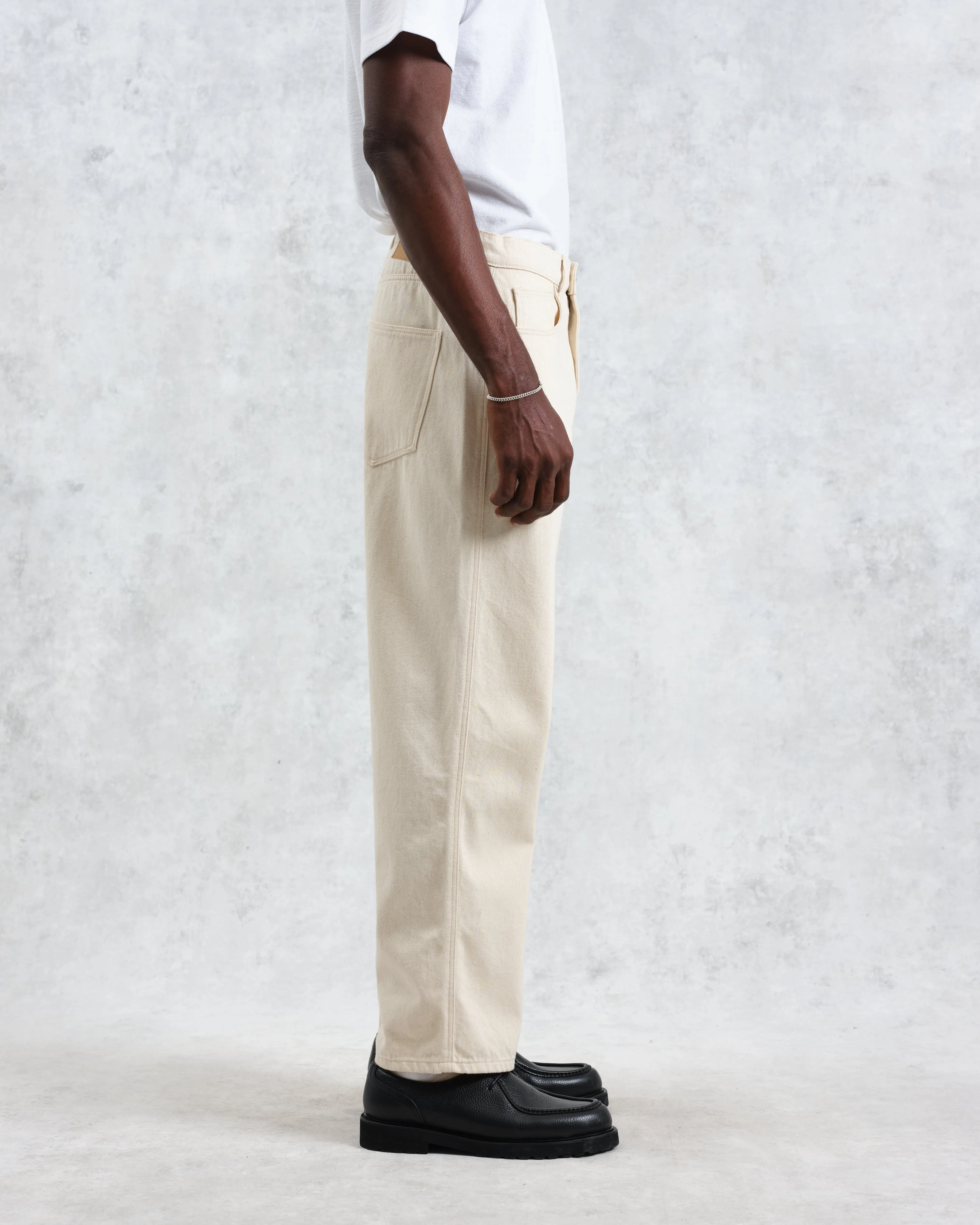 Felix - Ecru Loose Fit Denim Jeans sold by Wax London product image thumbnail 5