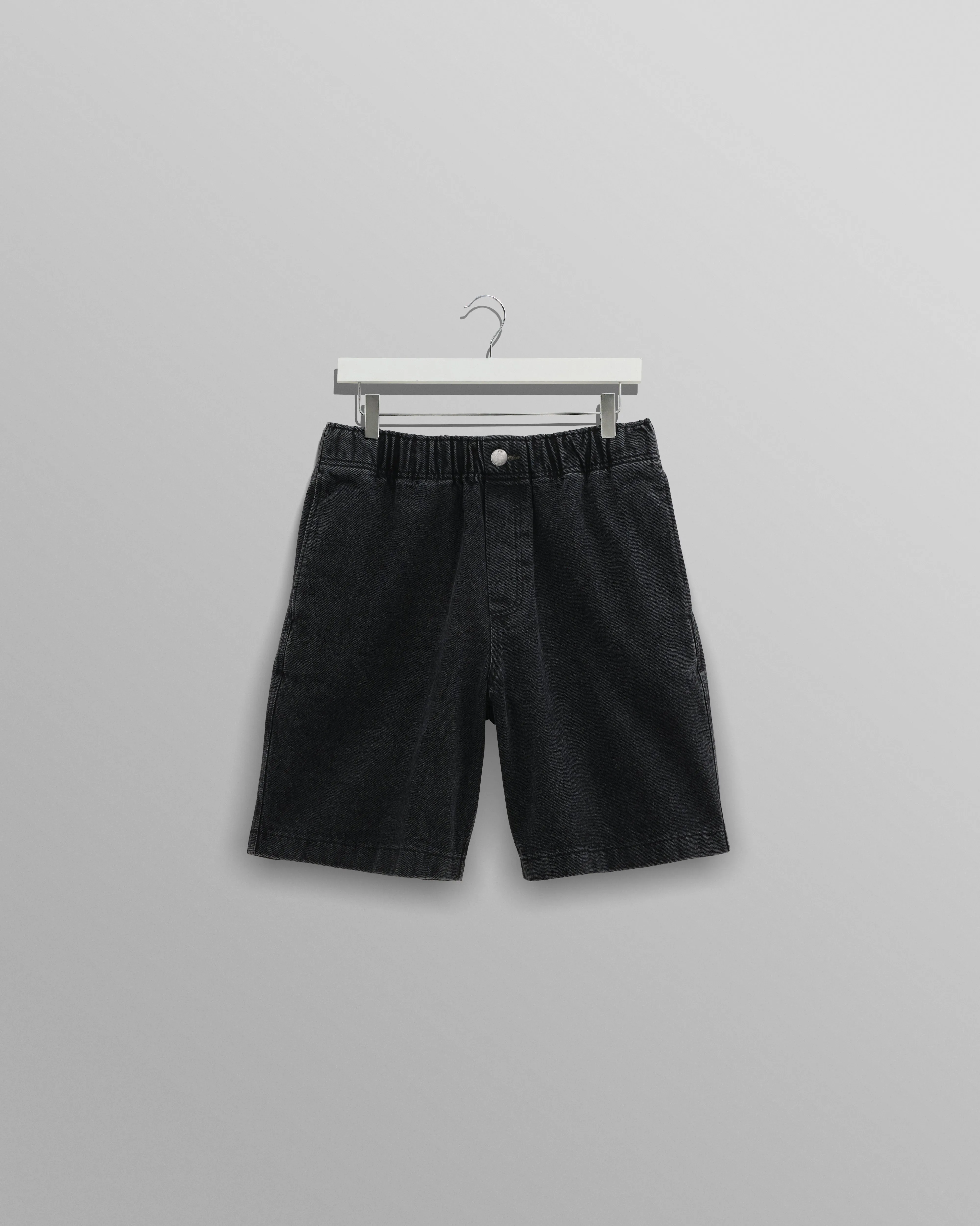 Cedar Shorts Black Denim sold by Wax London