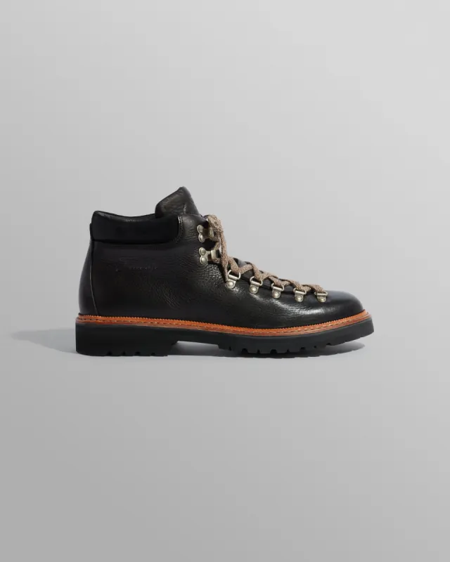 Fracap - Black Grained Calf Leather M128 Boots made by Wax London