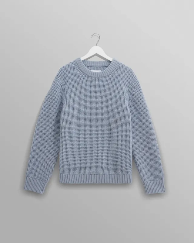 Wilde - Pale Blue Waffle Knit Jumper sold by Wax London