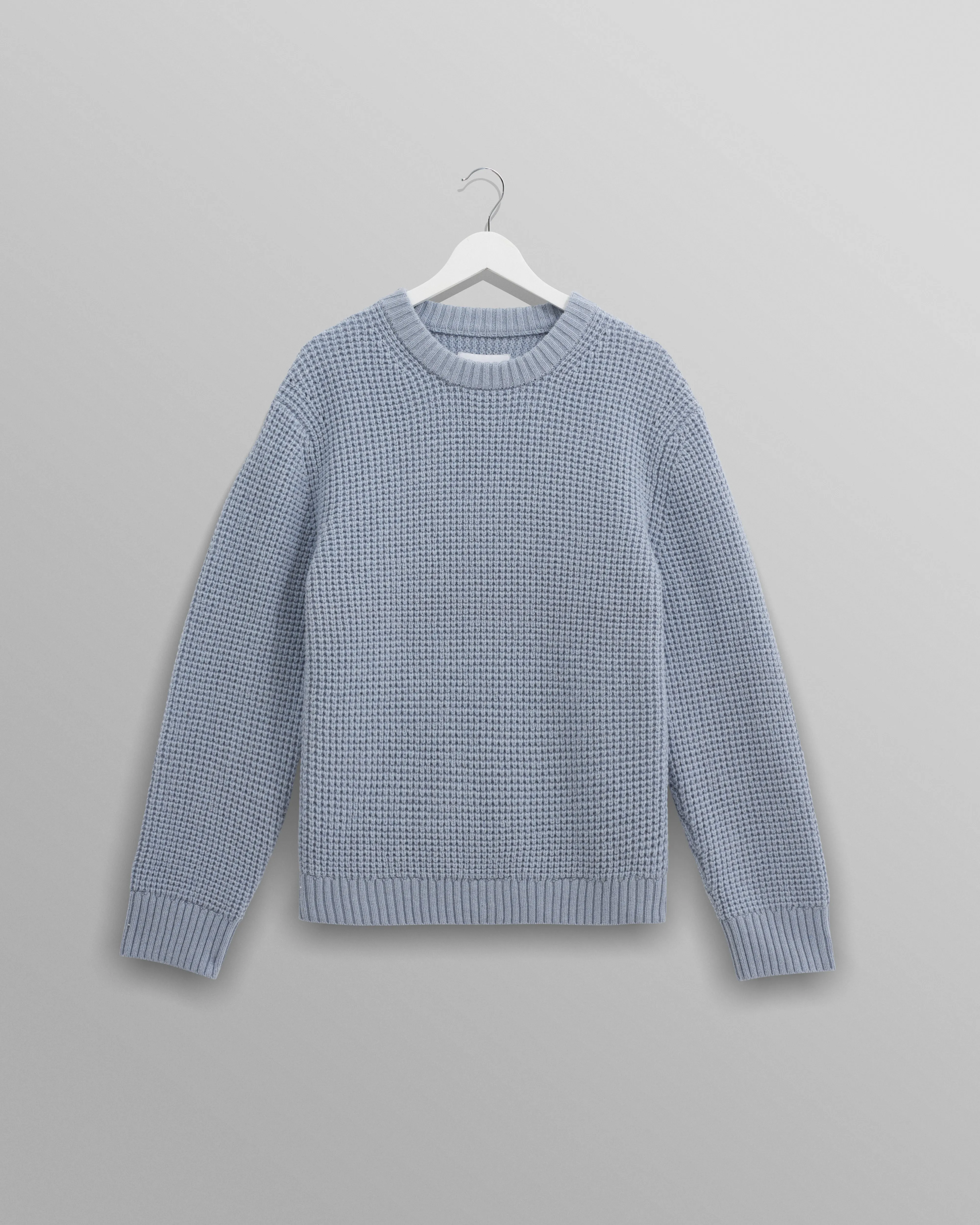 Wilde - Pale Blue Waffle Knit Jumper sold by Wax London