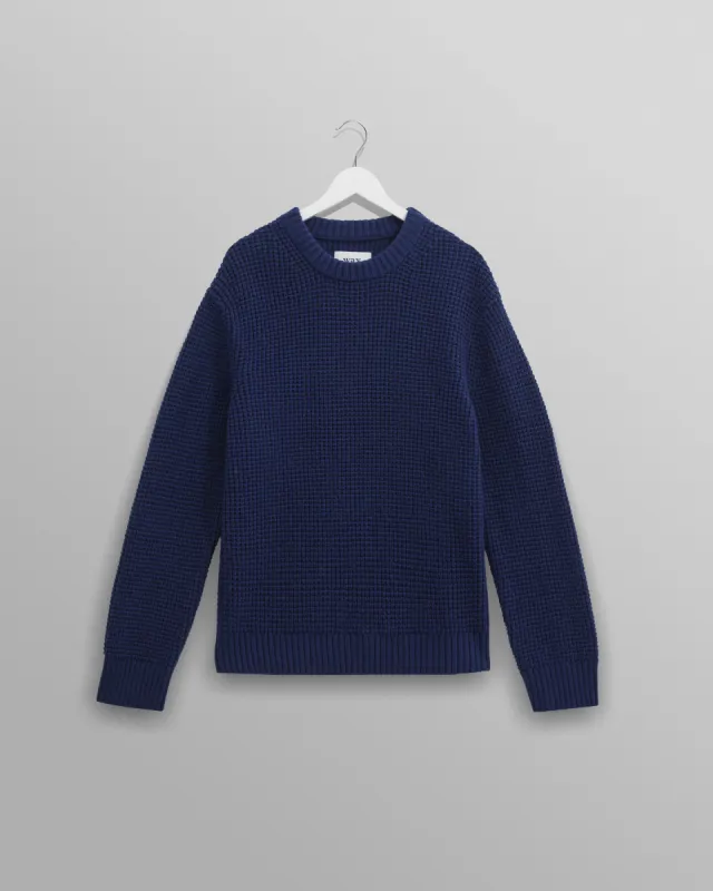 Wilde - Blue Waffle Knit Jumper sold by Wax London