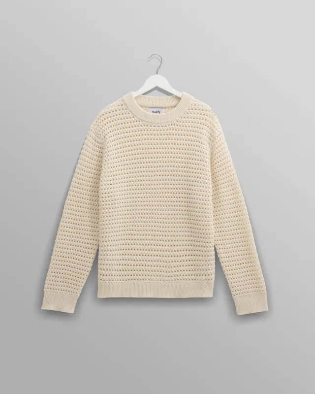 Wilde - Ecru Open Knit Jumper sold by Wax London