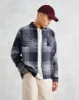 Whiting - Navy And Blue Ombre Check Overshirt sold by Wax London