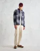 Whiting - Navy And Blue Ombre Check Overshirt sold by Wax London