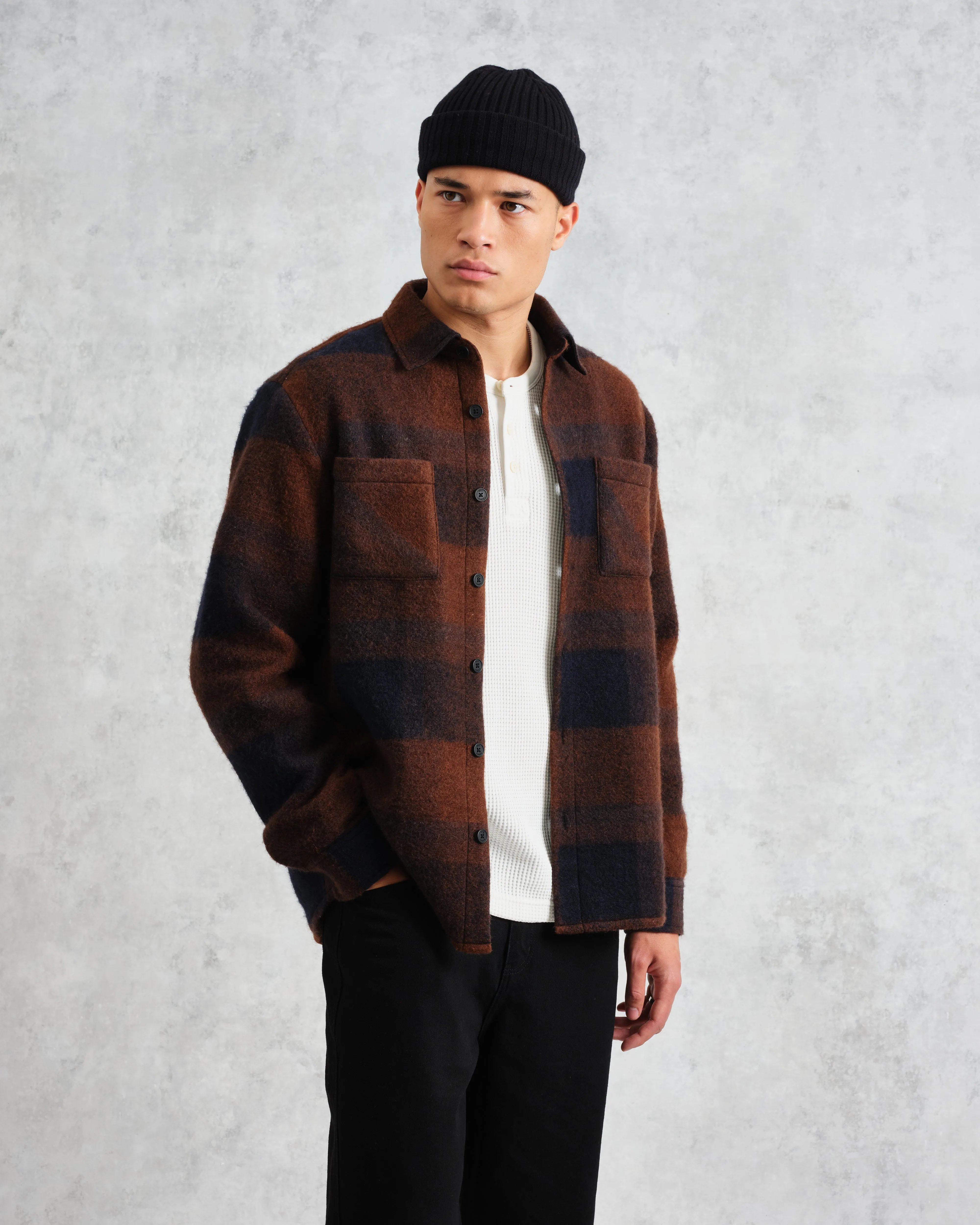 Whiting - Multicolour Check Mohair Overshirt sold by Wax London product image thumbnail 2