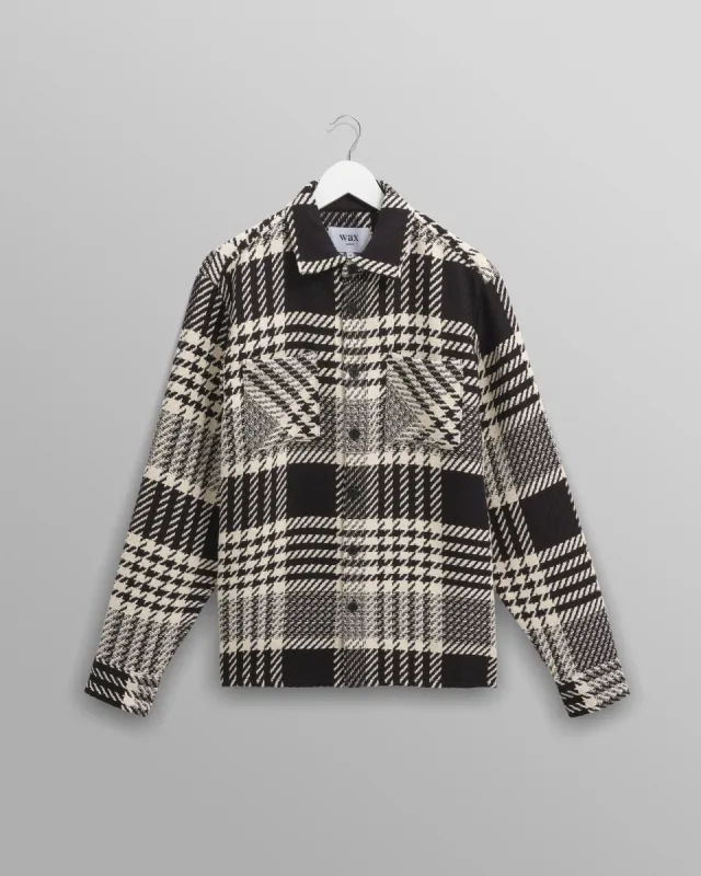 Whiting - Ecru And Black Lake Check Overshirt sold by Wax London