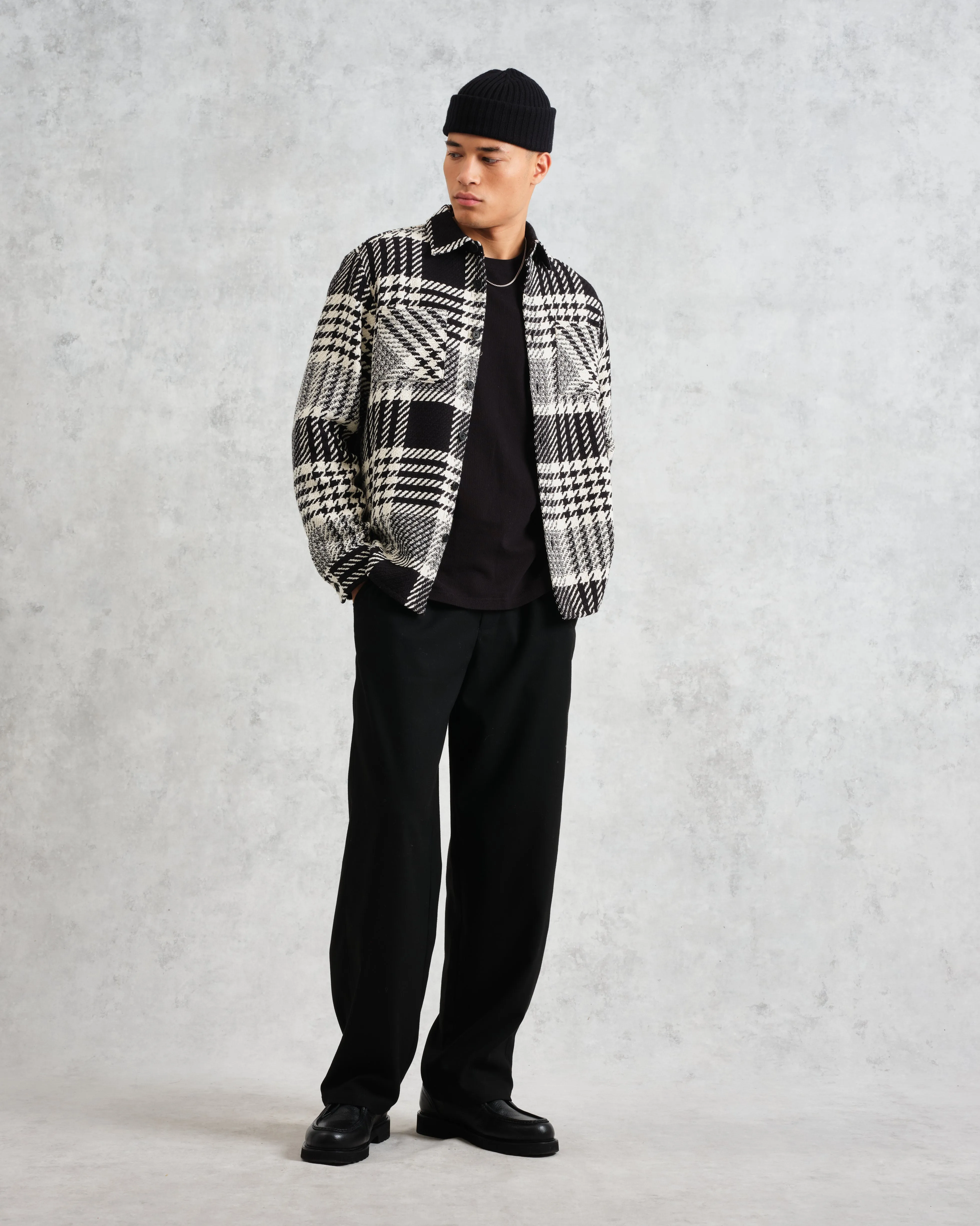 Whiting - Ecru And Black Lake Check Overshirt sold by Wax London product image thumbnail 4