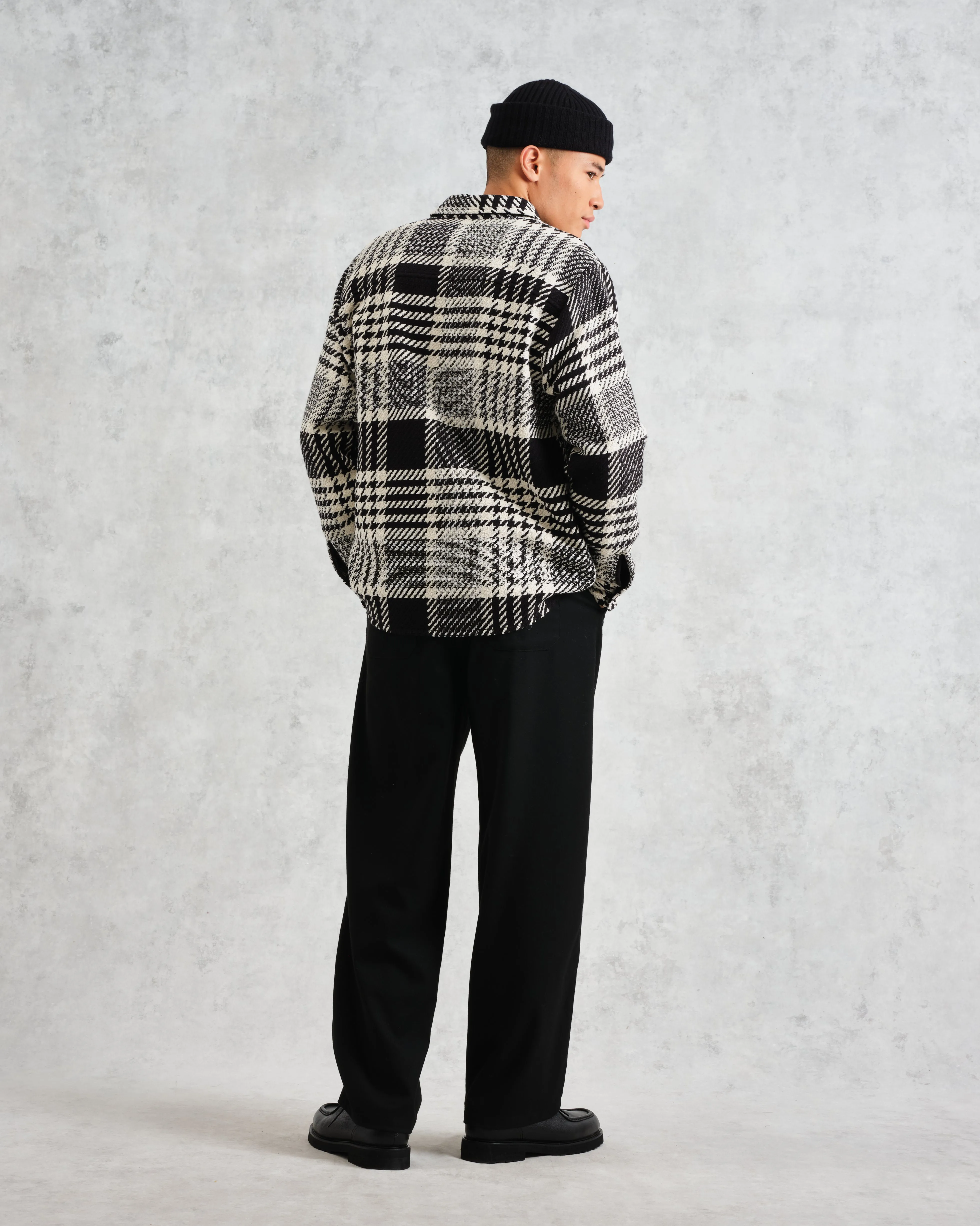 Whiting - Ecru And Black Lake Check Overshirt sold by Wax London product image thumbnail 5