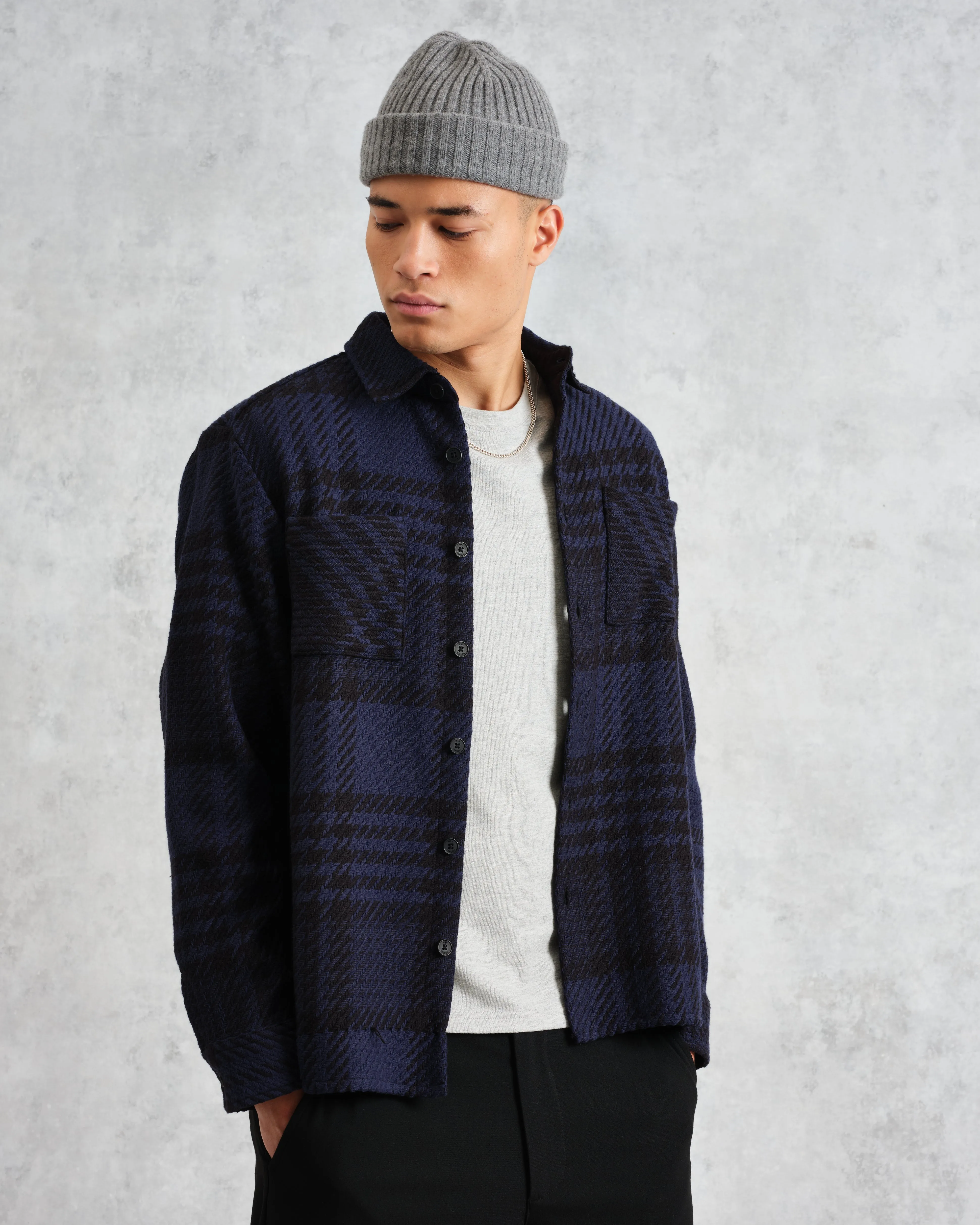 Whiting - Blue And Black Lake Check Overshirt sold by Wax London product image thumbnail 2