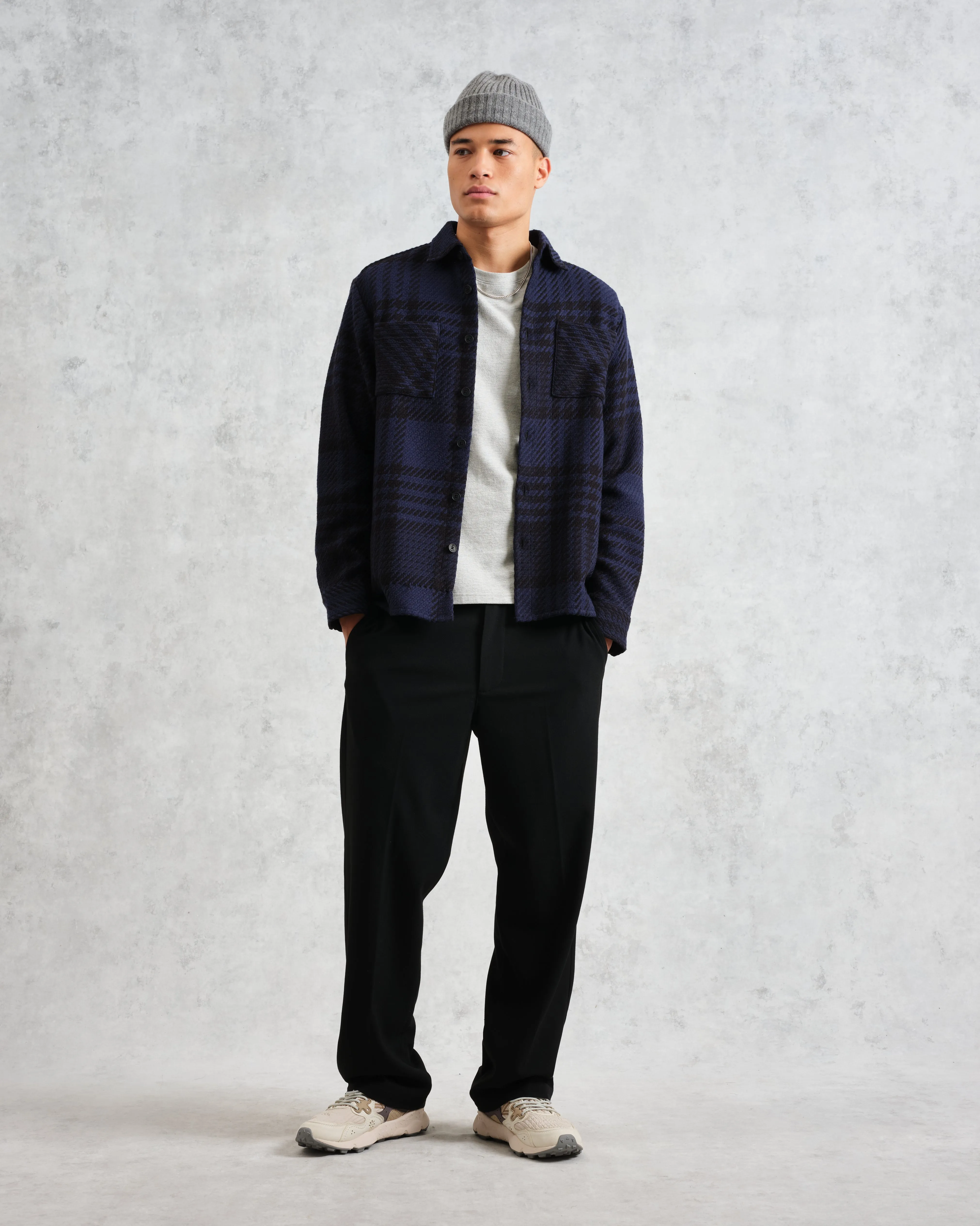 Whiting - Blue And Black Lake Check Overshirt sold by Wax London product image thumbnail 4
