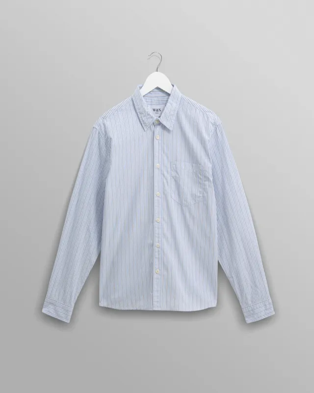 Shelly - Blue Organic Cotton Stripe Shirt made by Wax London