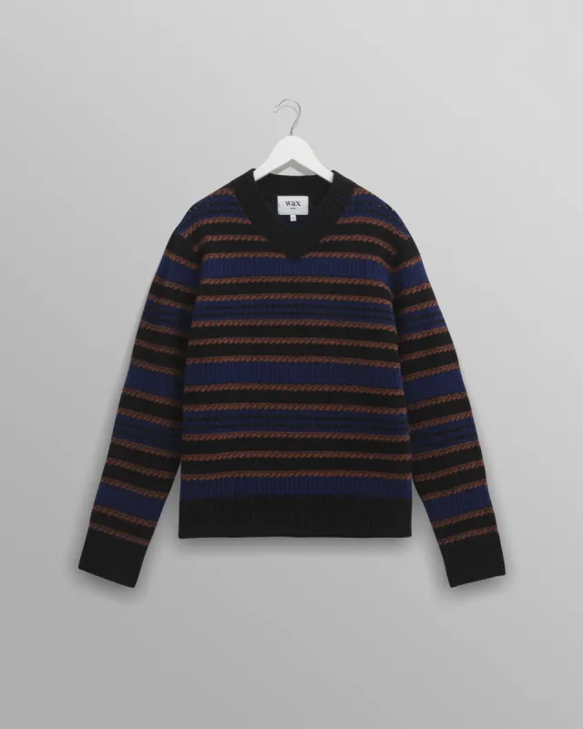Scafell - Black Pointelle Stitch Jumper made by Wax London