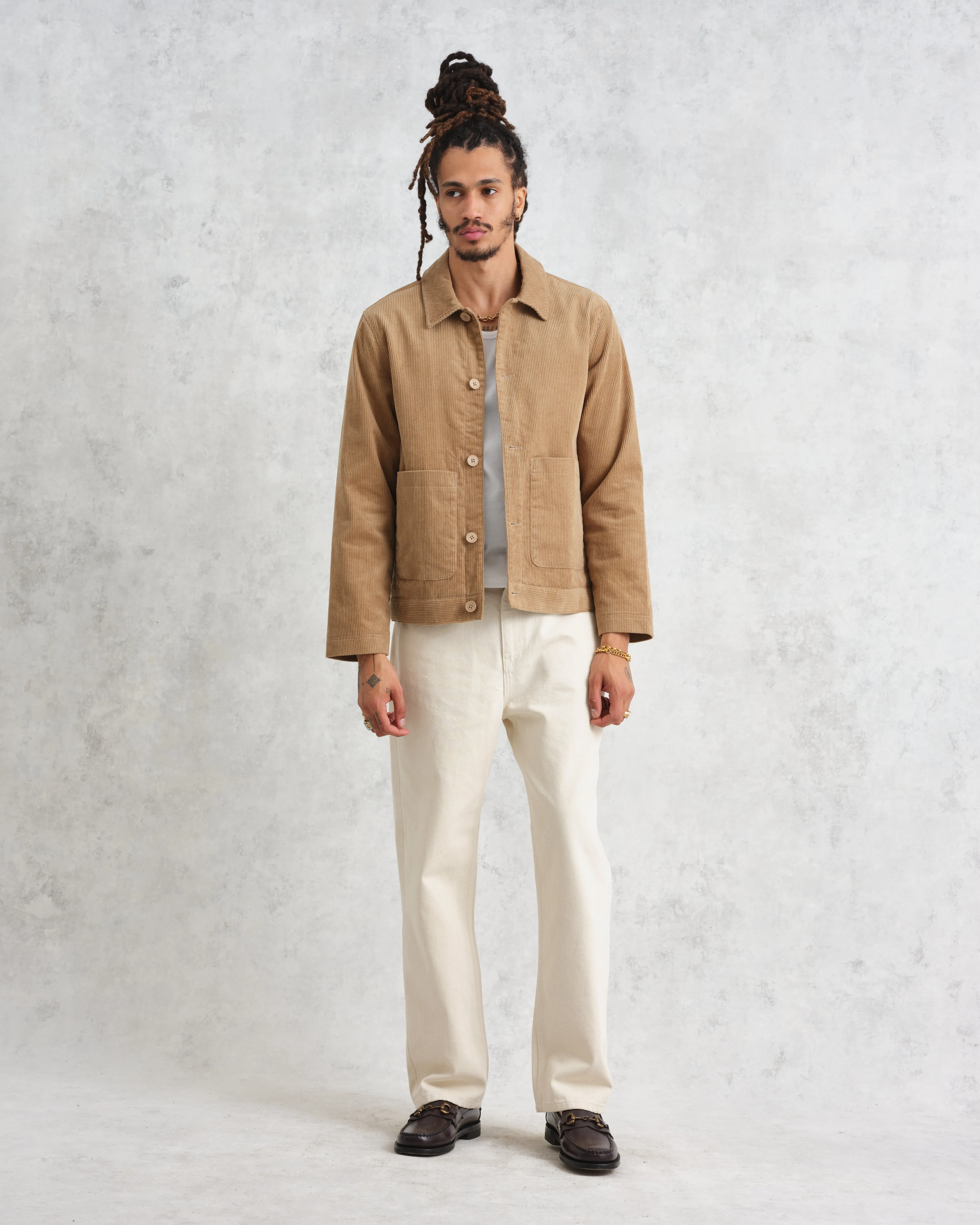 Landmark - Sand Corduroy Chore Jacket sold by Wax London product image thumbnail 4