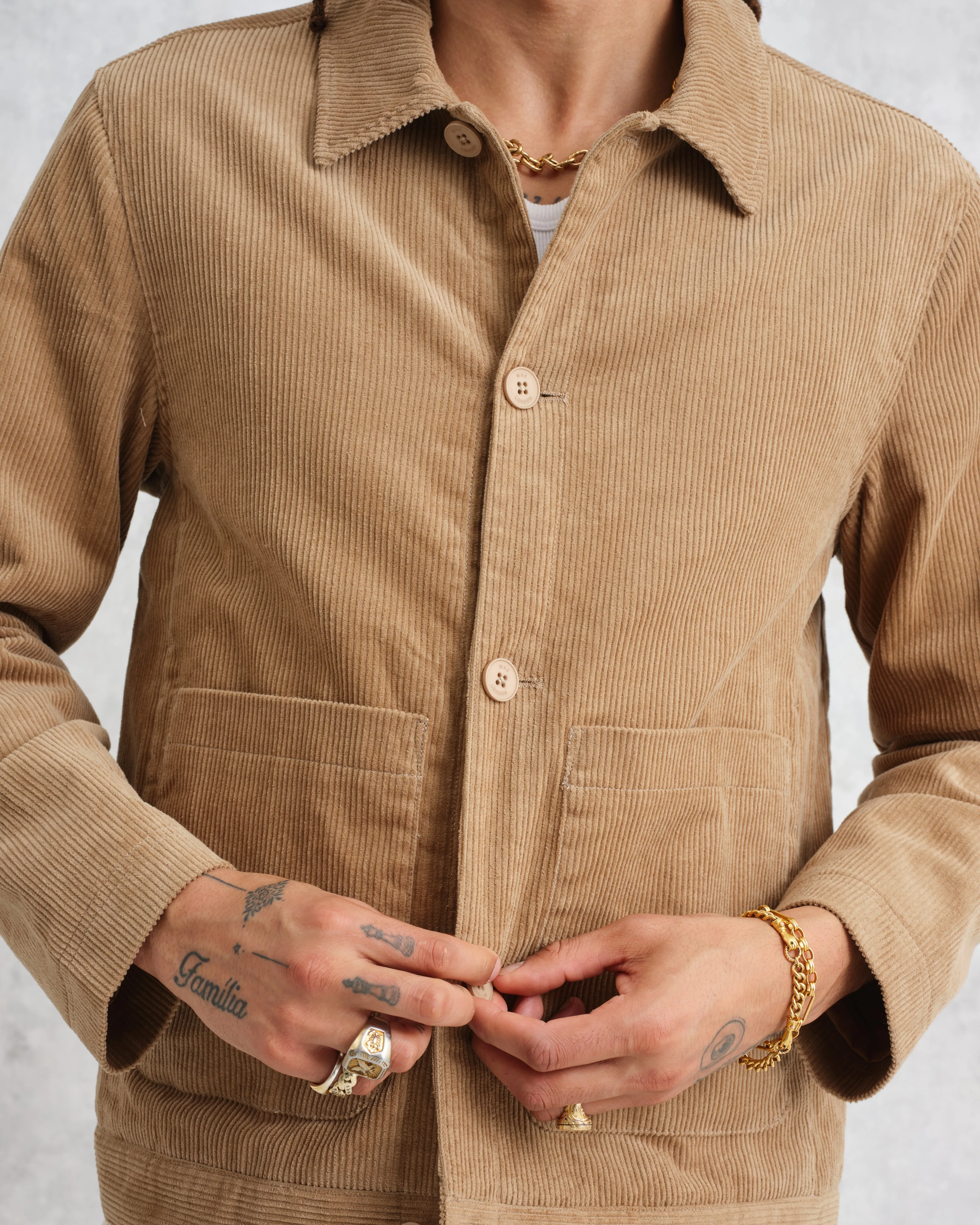 Landmark - Sand Corduroy Chore Jacket sold by Wax London product image thumbnail 3