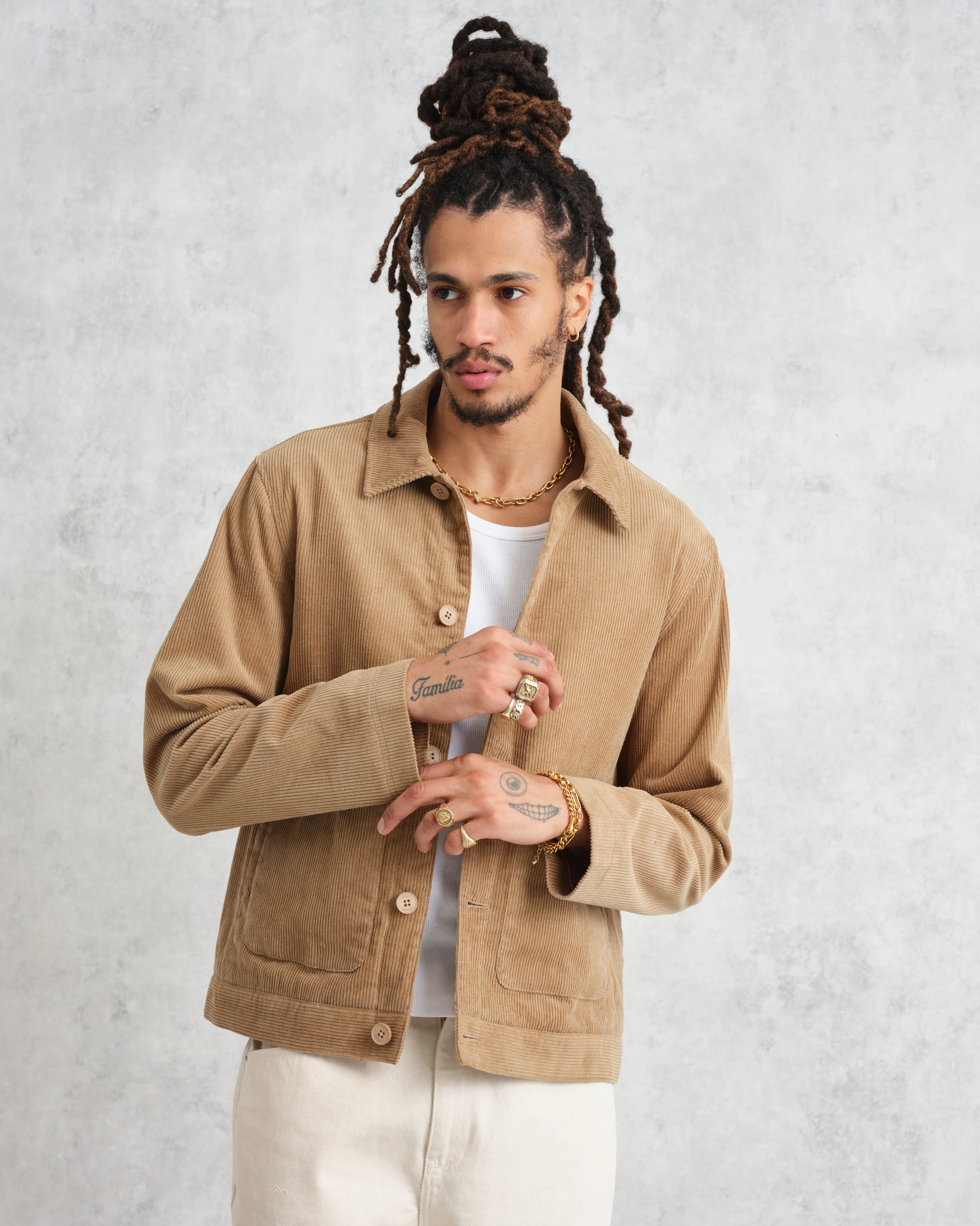 Landmark - Sand Corduroy Chore Jacket sold by Wax London product image thumbnail 2