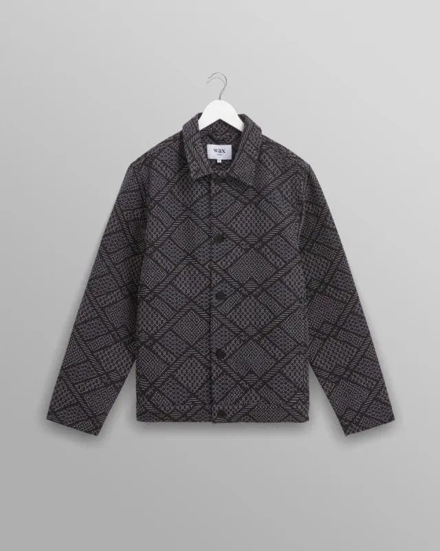Iggy - Navy Diamond Stitch Jacquard Jacket sold by Wax London