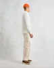 Halton - Ecru Waffle Long-Sleeve Henley T-Shirt sold by Wax London