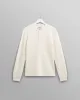 Halton - Ecru Waffle Long-Sleeve Henley T-Shirt sold by Wax London