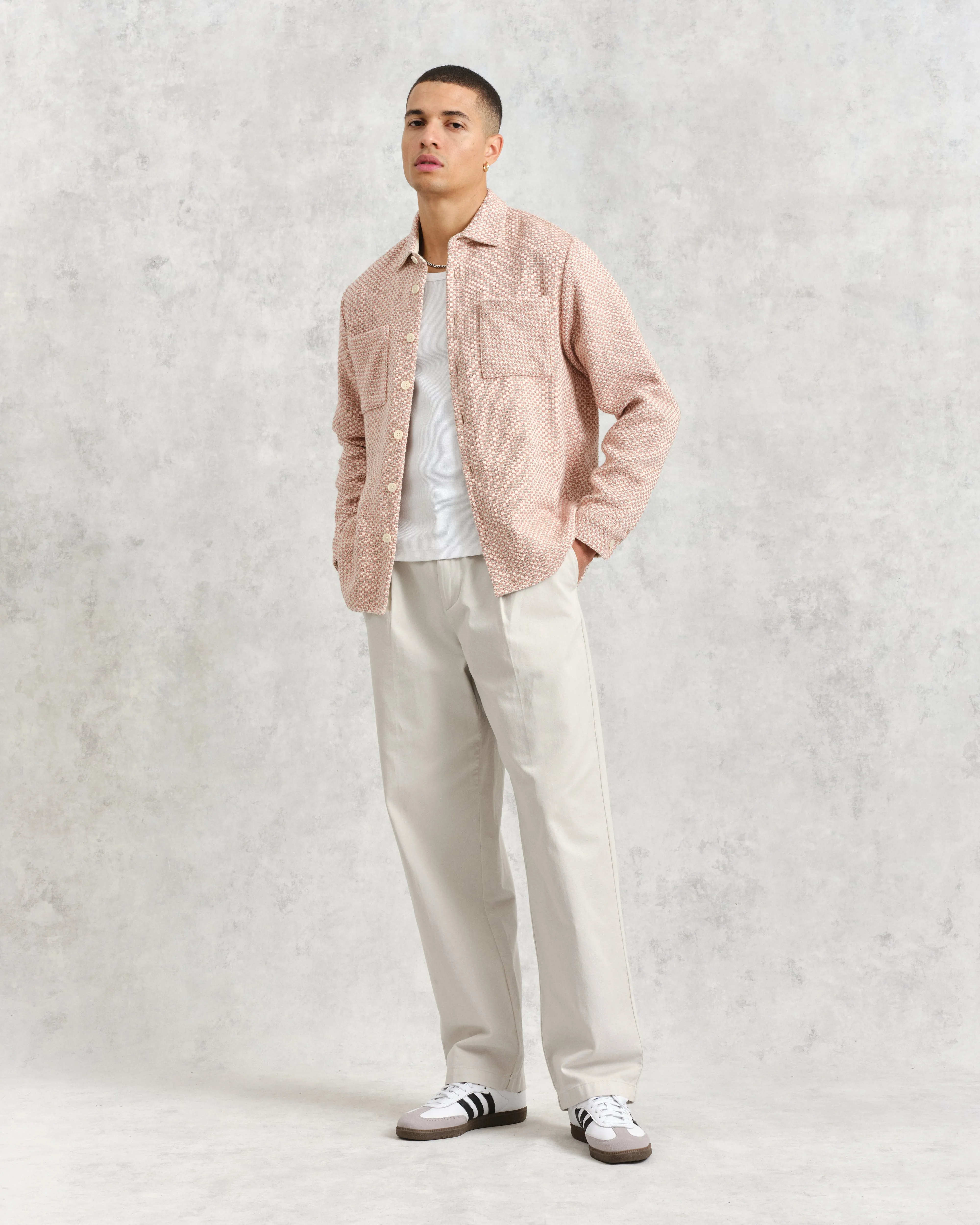 Whiting Overshirt Pink/Ecru Stepney sold by Wax London product image thumbnail 4