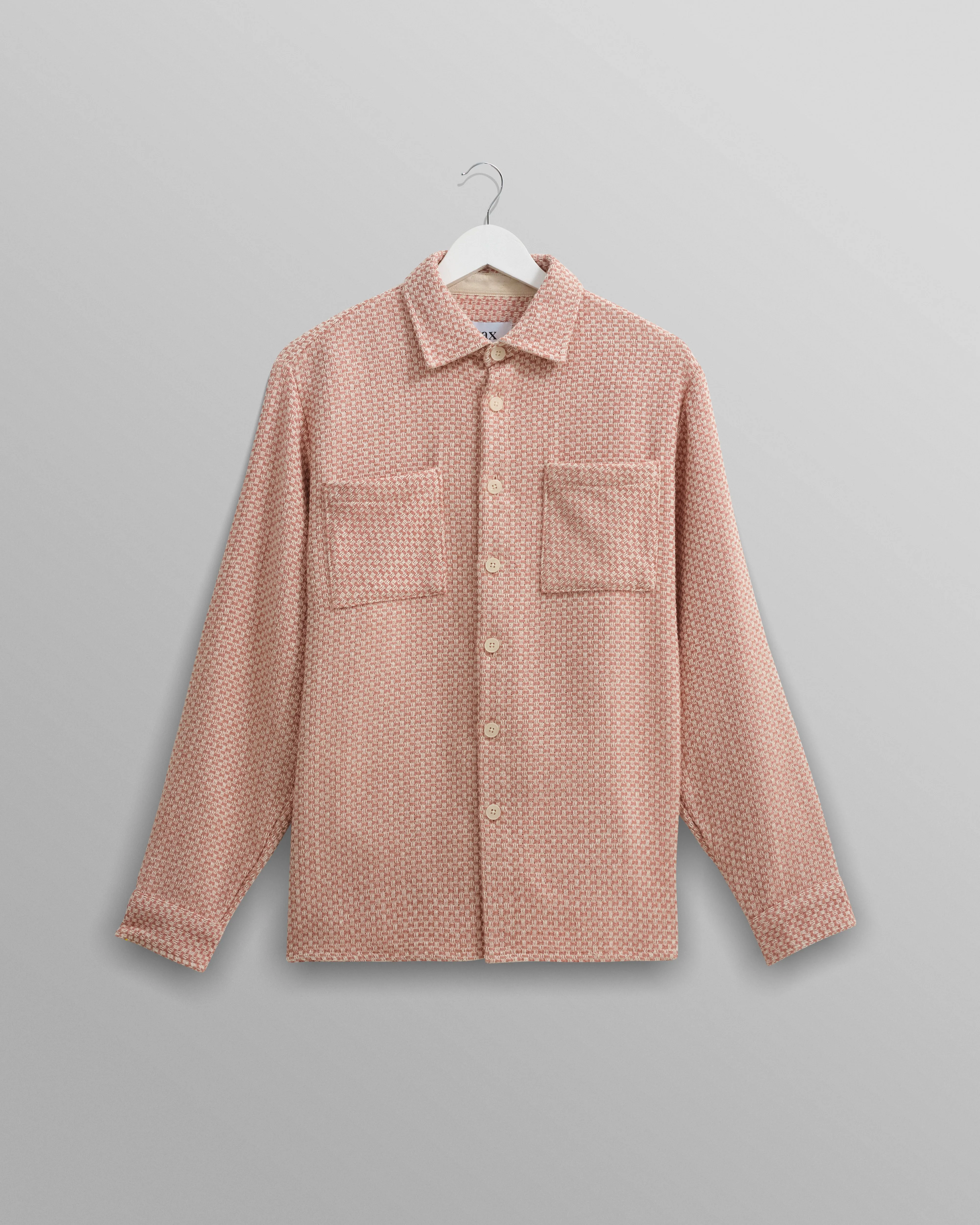 Whiting Overshirt Pink/Ecru Stepney sold by Wax London