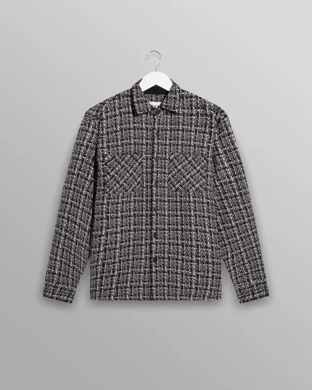 Whiting Overshirt Navy/Ecru Eden Check sold by Wax London