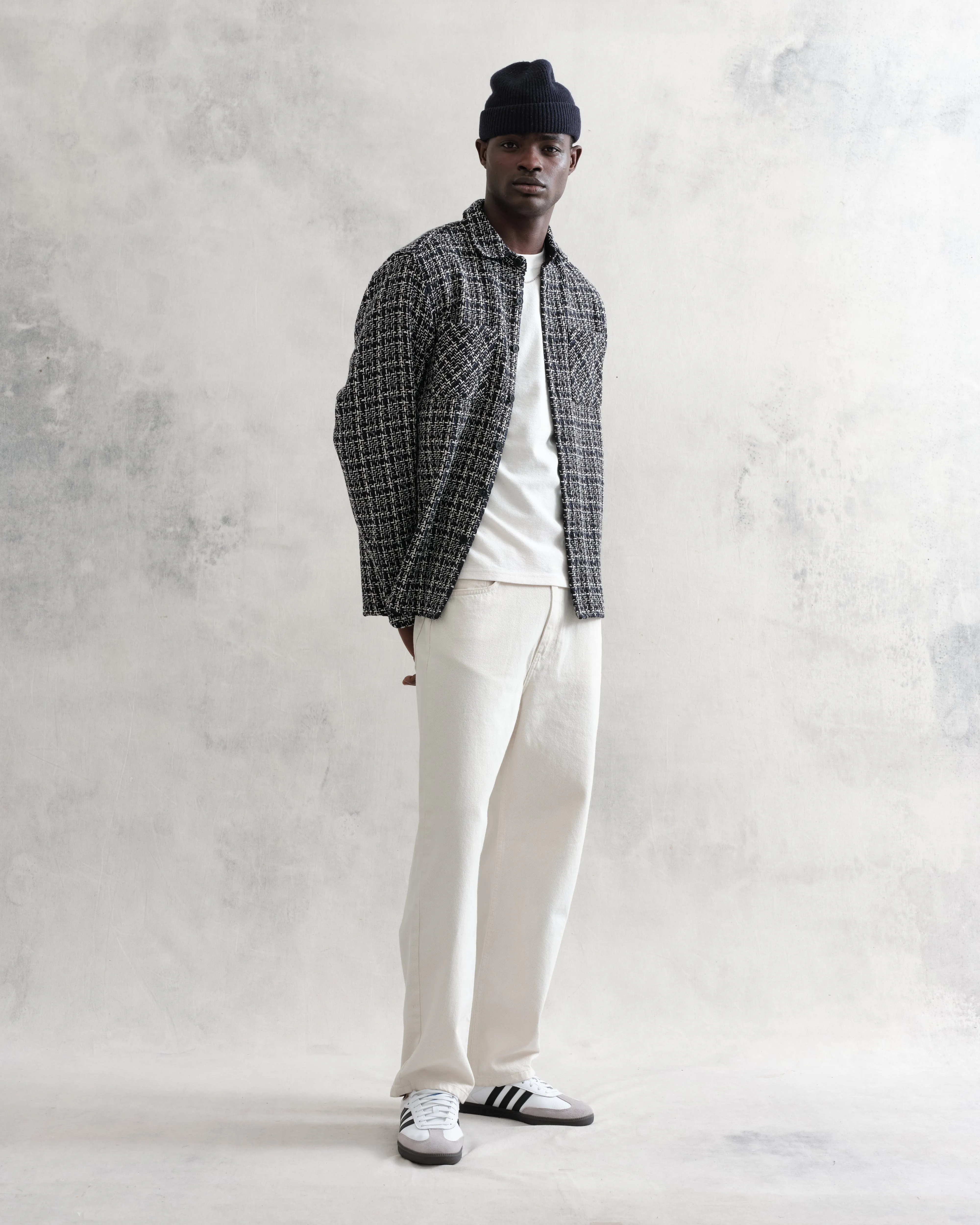 Whiting Overshirt Navy/Ecru Eden Check sold by Wax London product image thumbnail 4