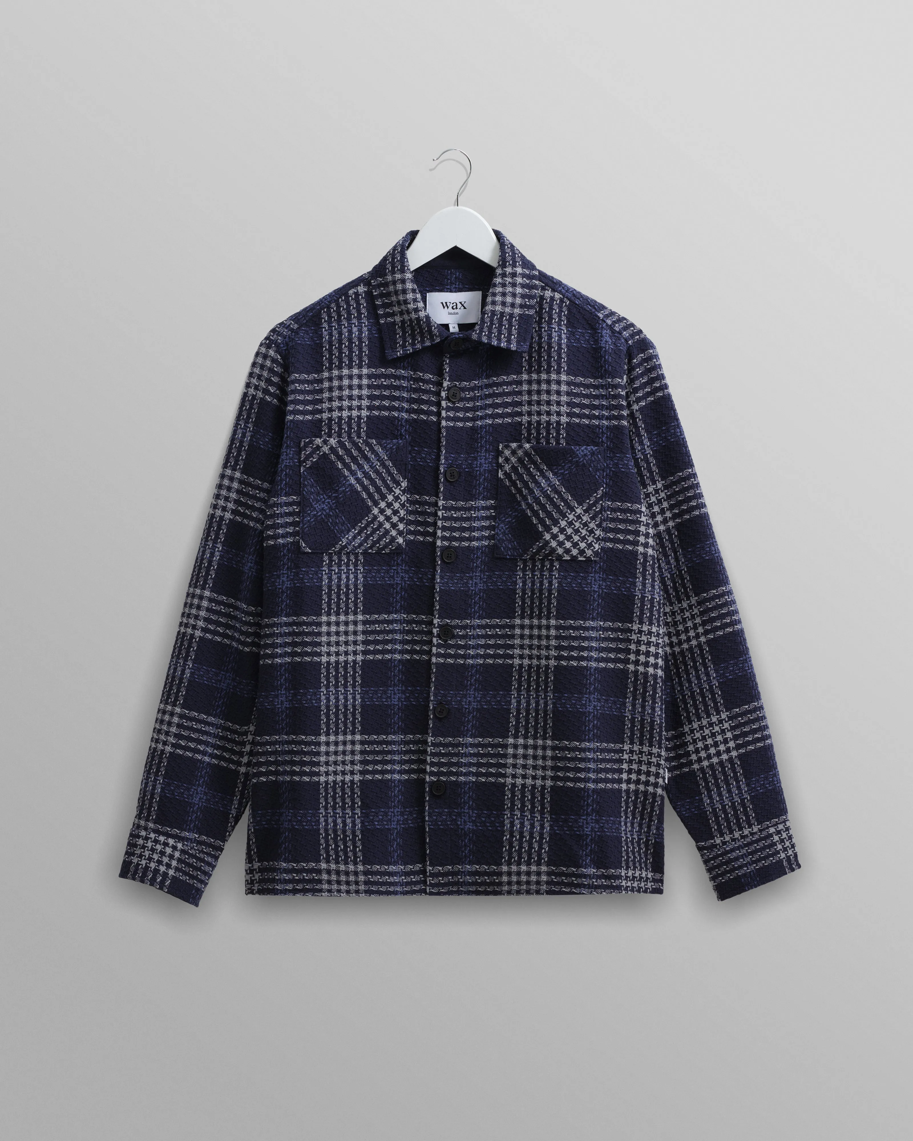 Whiting Overshirt Blue Jenson Check sold by Wax London